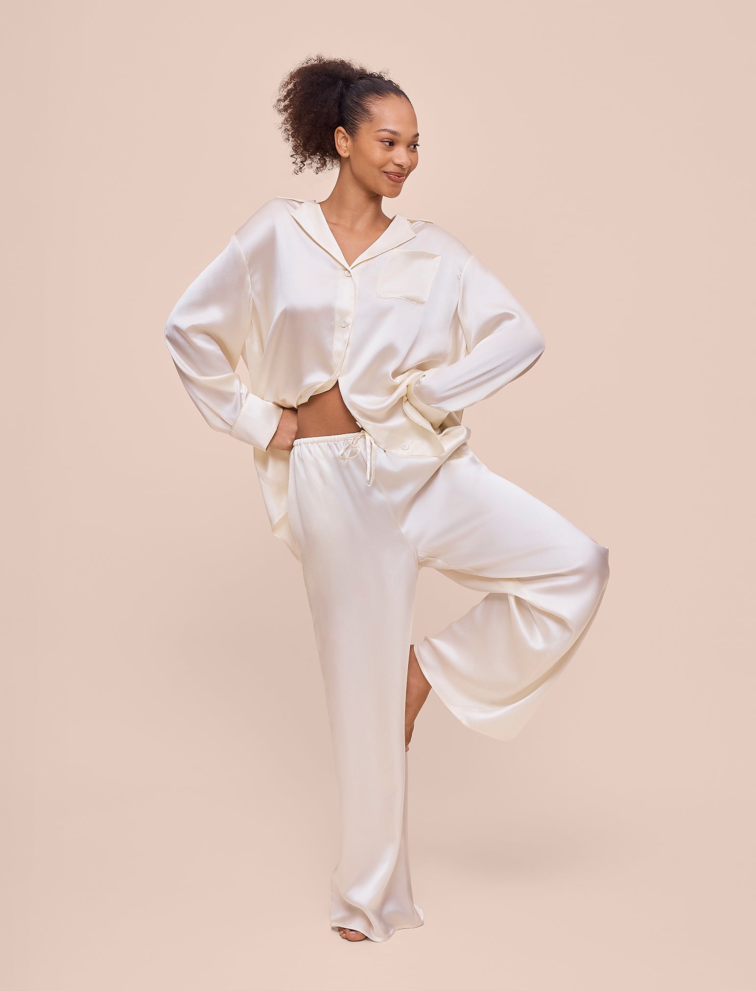 Audrey Mulberry Silk Wide Leg Pant