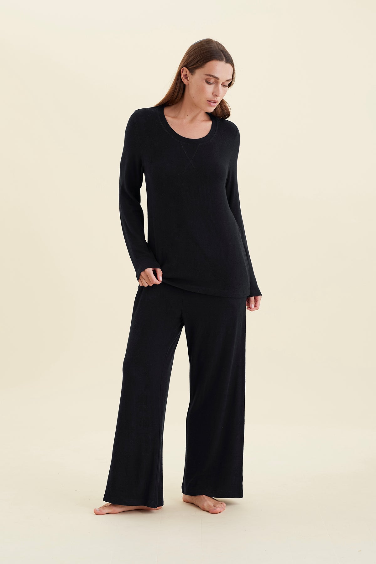 Feather Soft Long Sleeve Top & Wide Leg Pant
