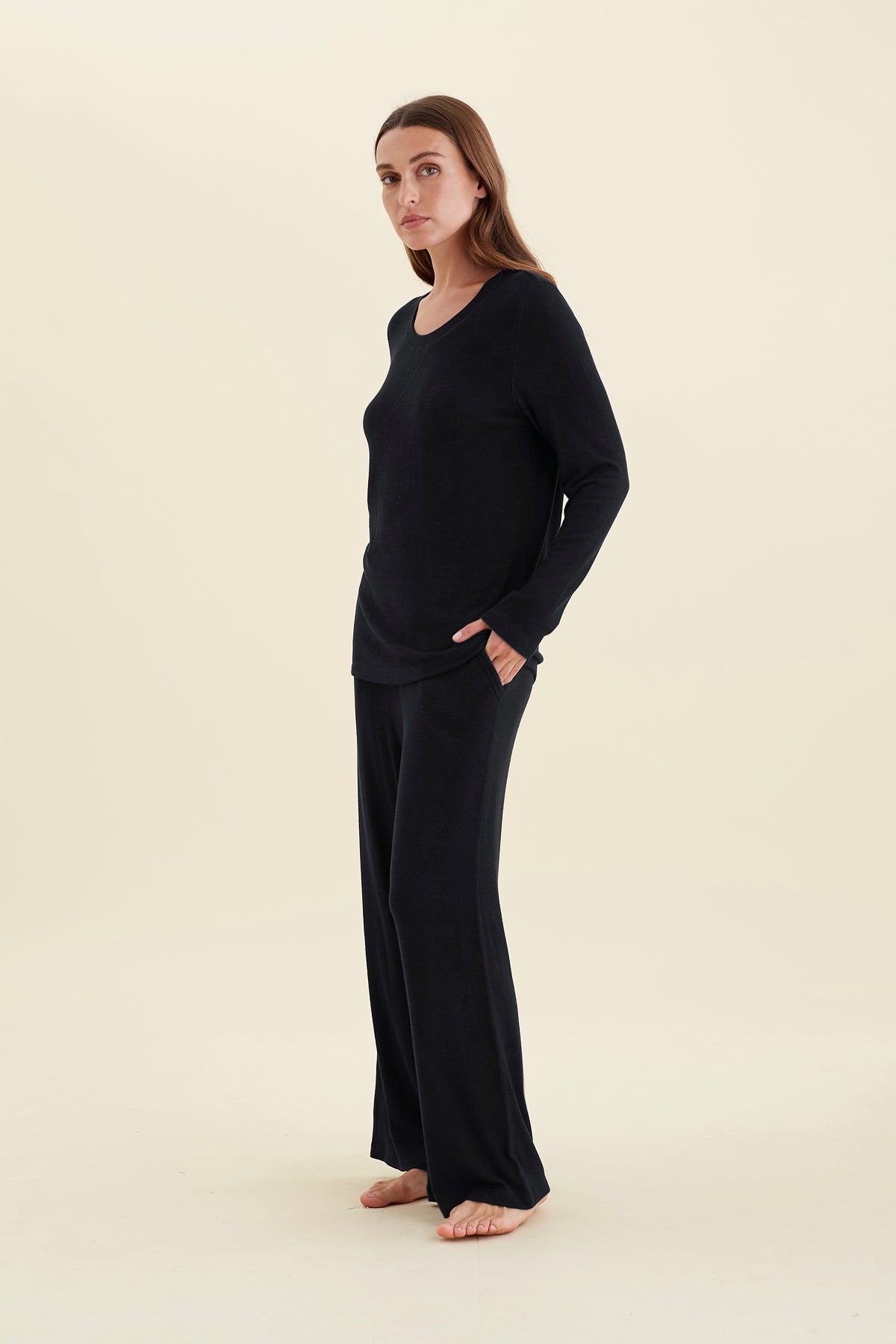 Feather Soft Long Sleeve Top & Wide Leg Pant