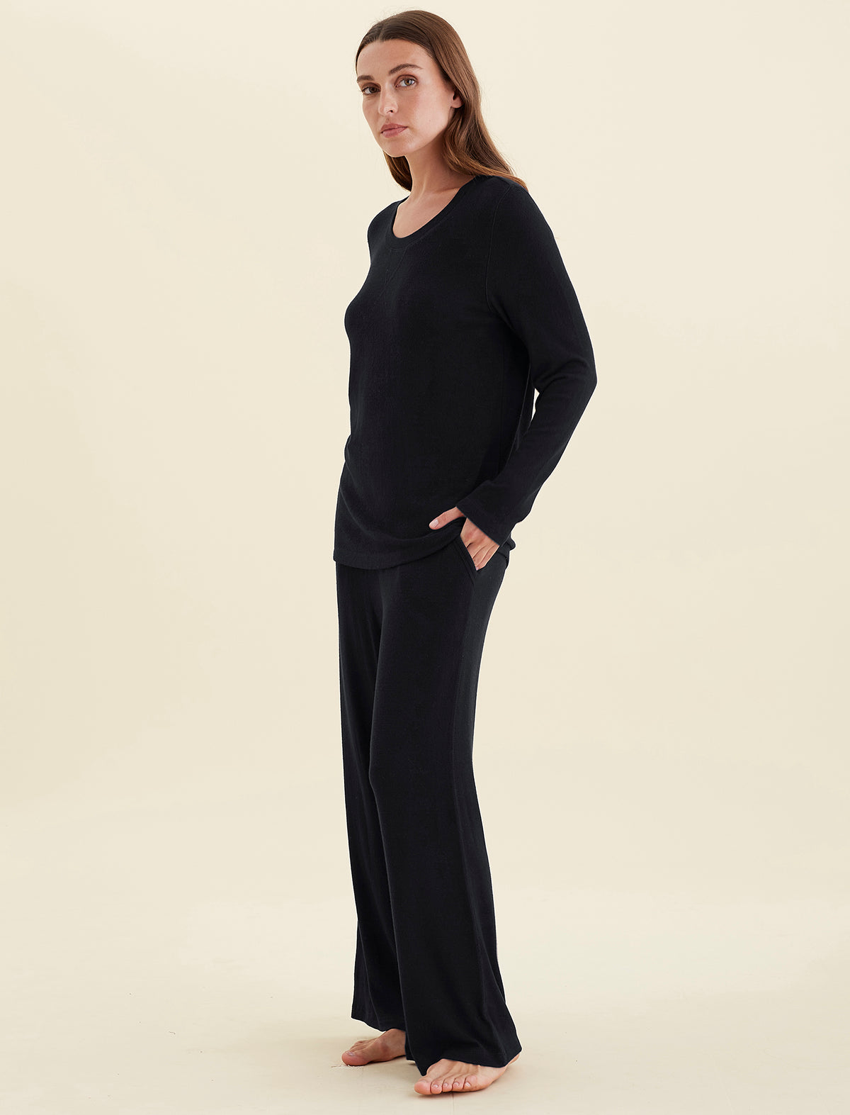 Feather Soft Long Sleeve Top & Wide Leg Pant Set