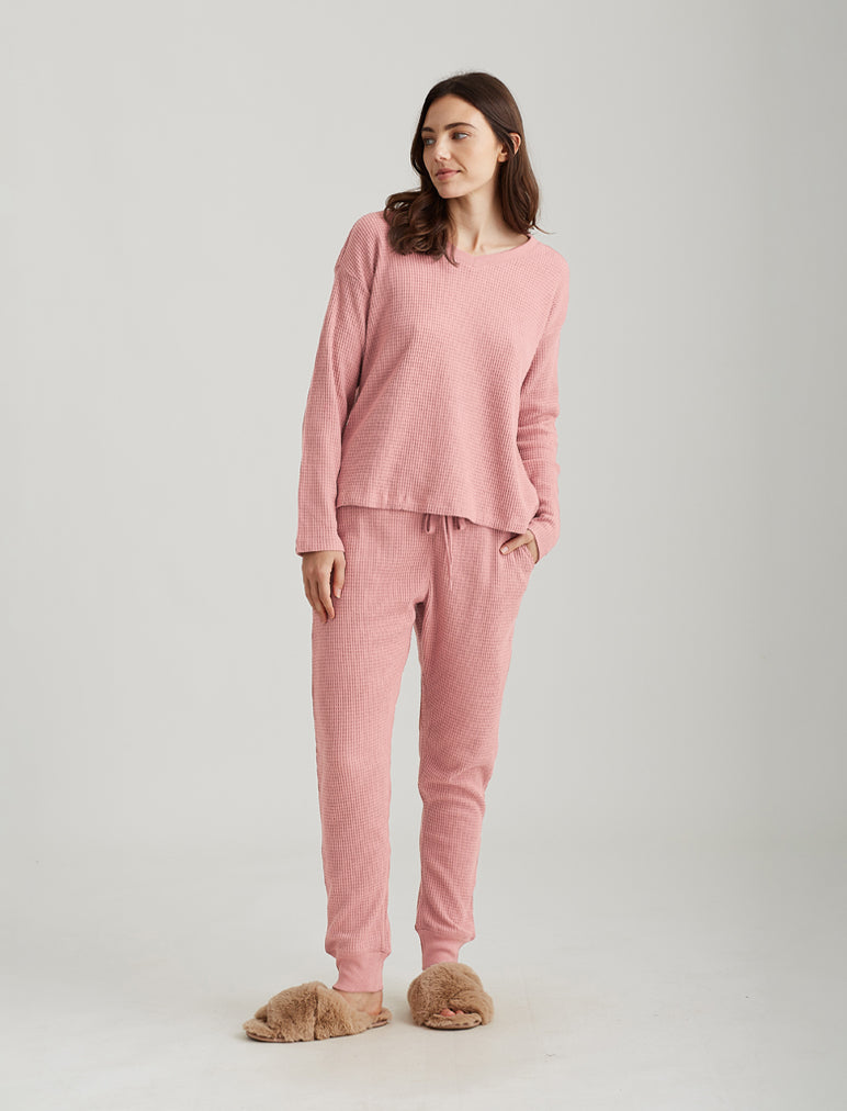 Super Soft Waffle V-Neck Top