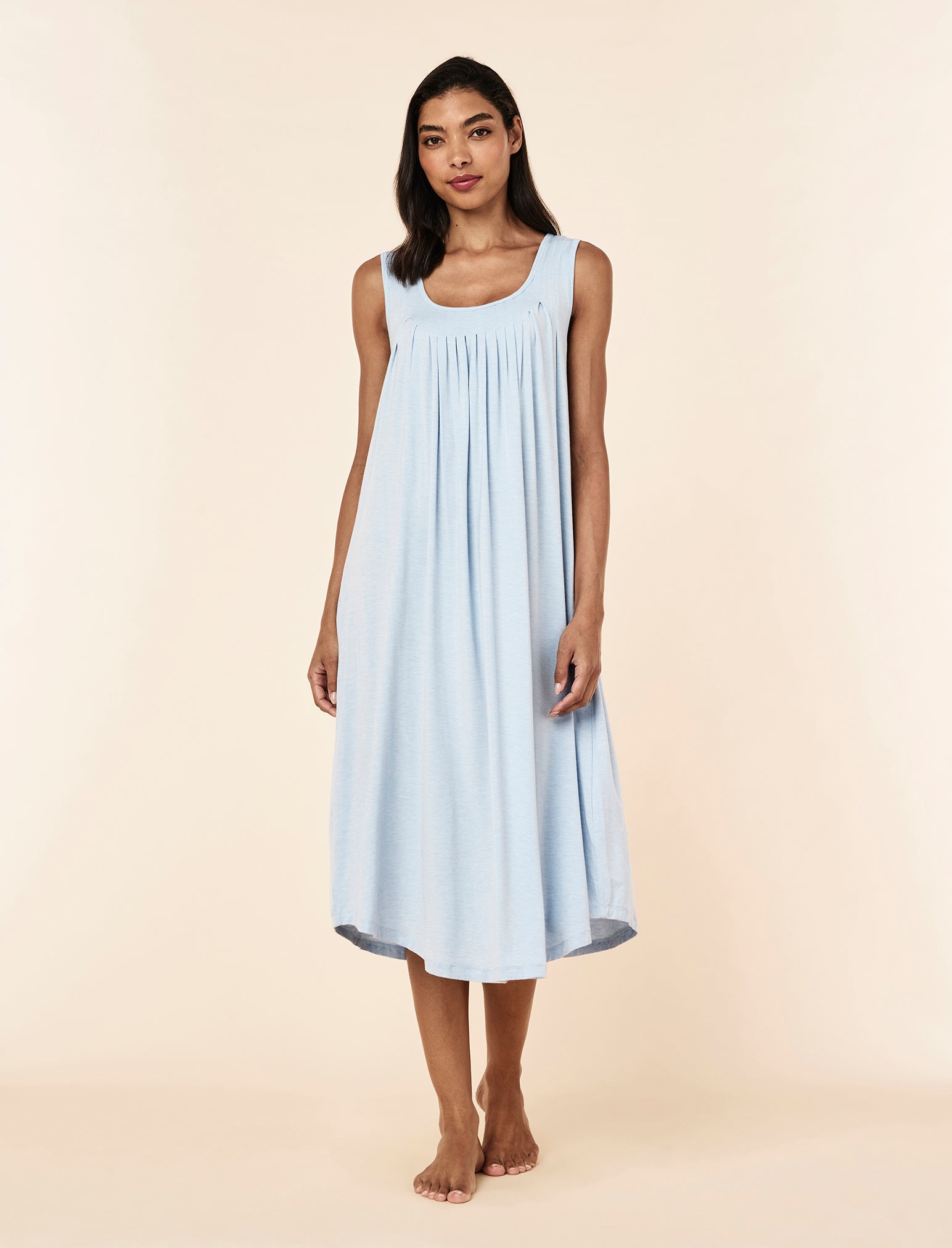 Kate Modal Soft Pleat Front Maxi Nightgown