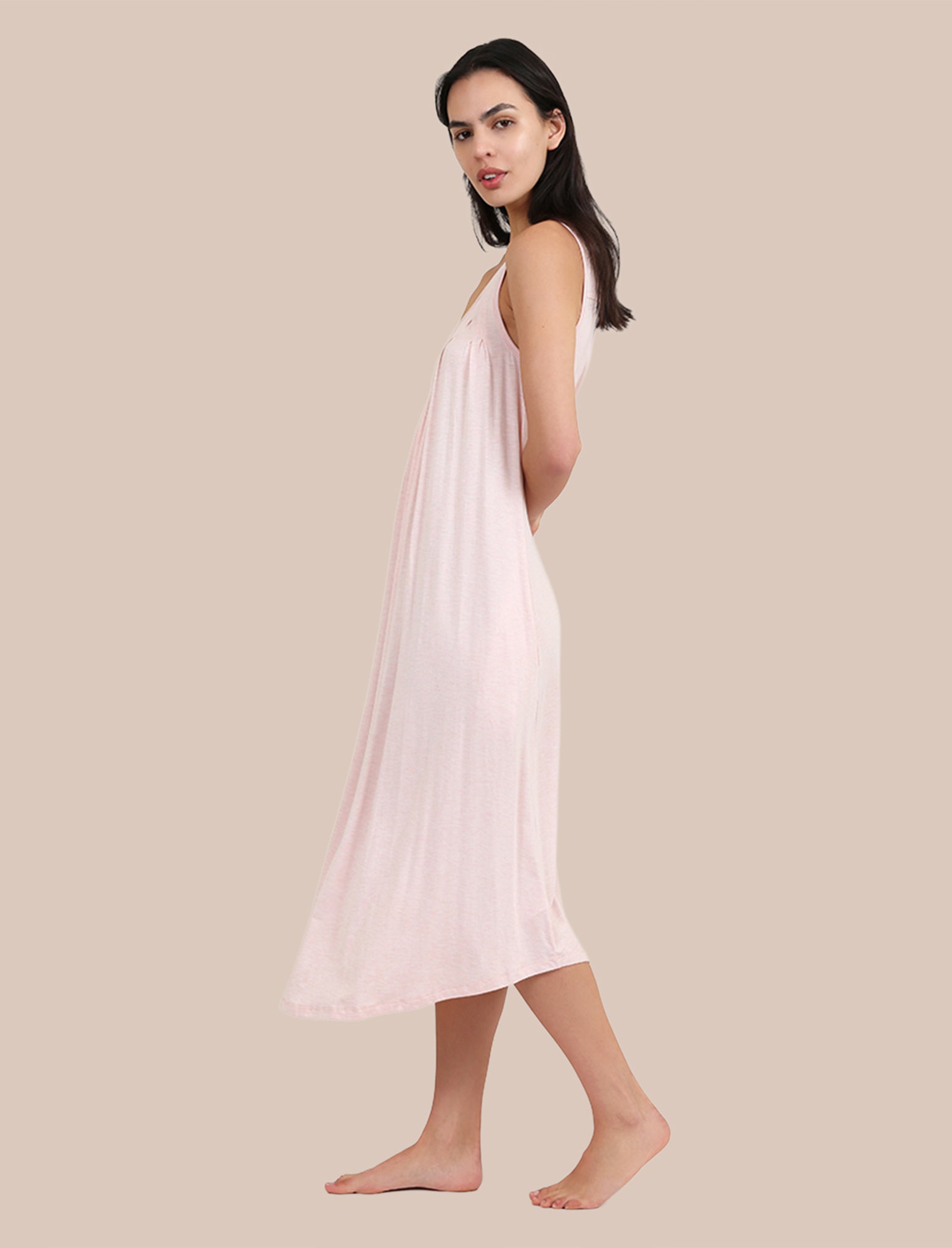 Kate Modal Soft Pleat Front Maxi Nightgown