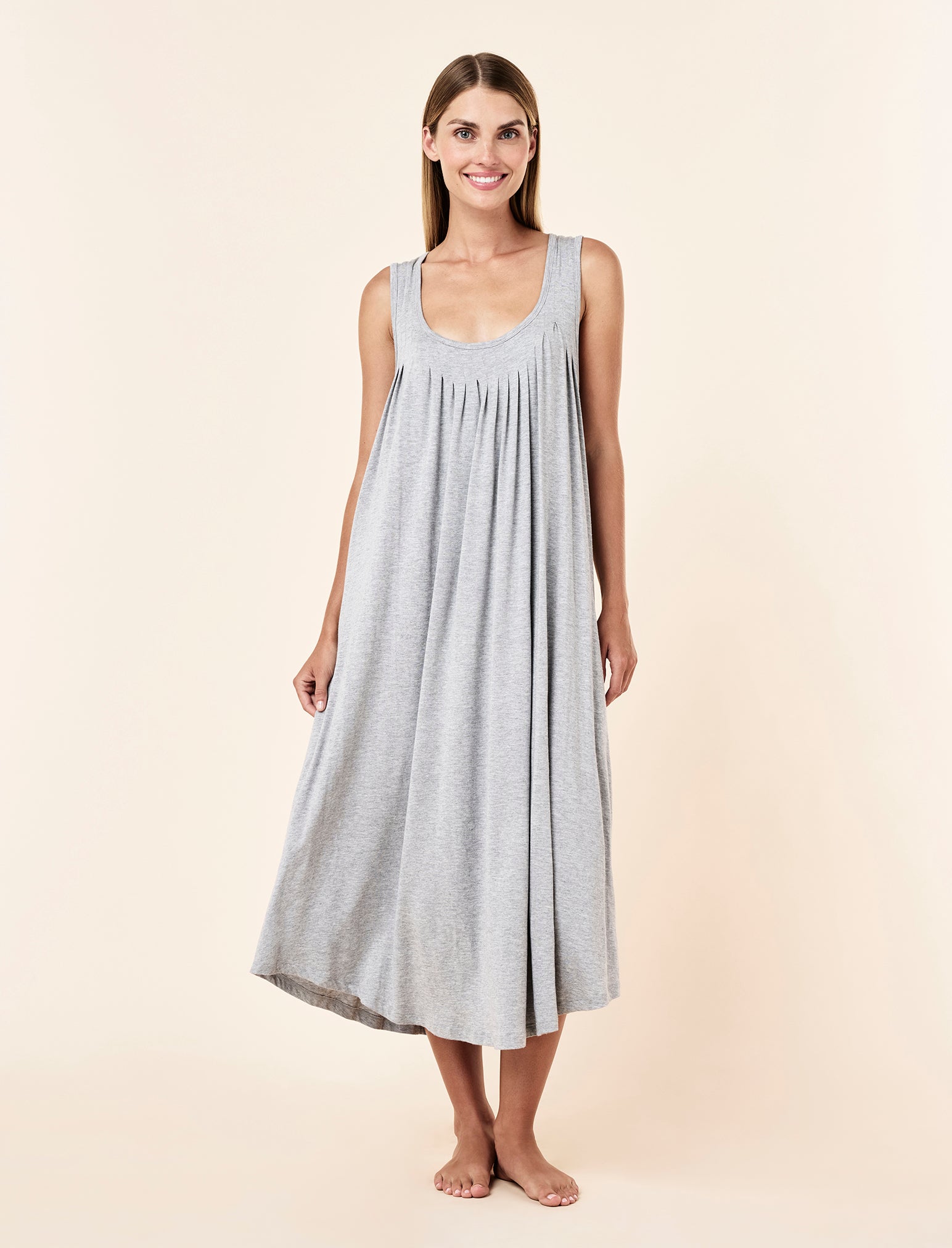 Kate Modal Pleat Front Maxi Nightgown