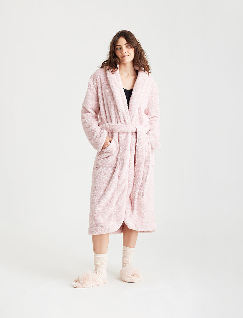 Dressing Gown Fluffy Nightie Cozy Plush Mid-Length Robe Dressing Gown Fluffy Nightie Cozy Plush Mid-Length Robe