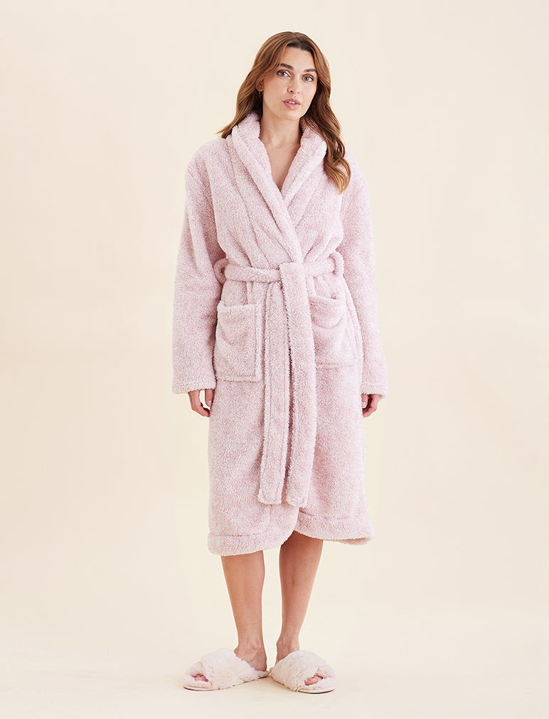 Papinelle Cozy Mid-Length Plush Robe, 1XL/2XL / Papinelle Pink Papinelle Cozy Mid-Length Plush Robe, 1XL/2XL / Papinelle Pink