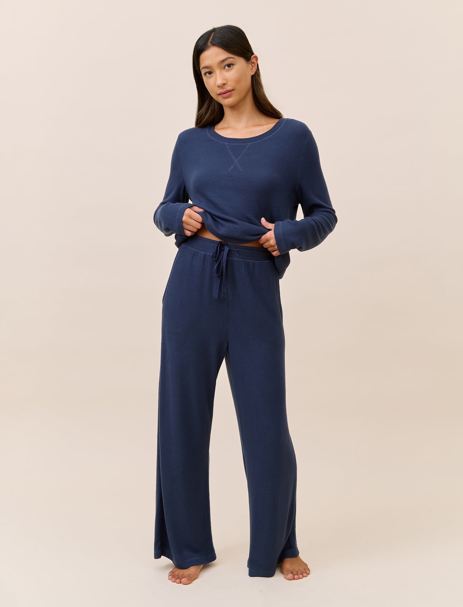Feather Soft Long Sleeve Top & Wide Leg Pant Set