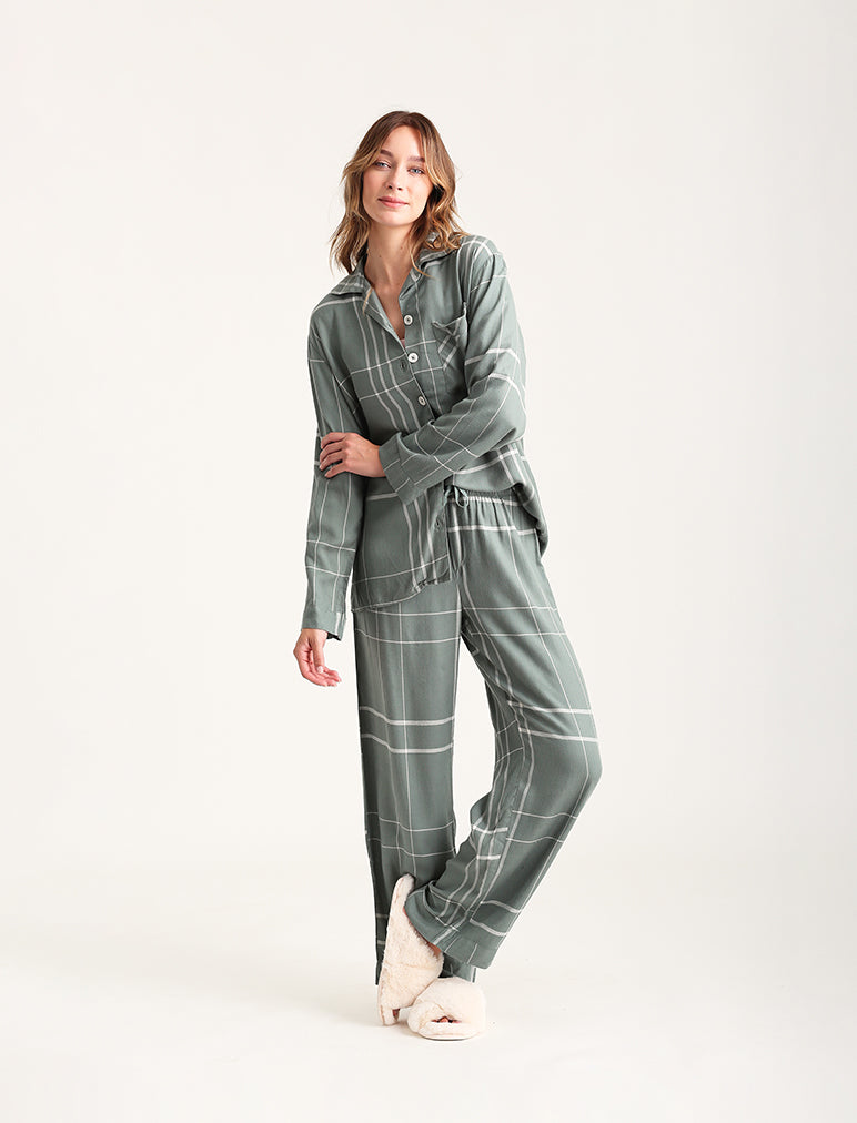 Papinelle  Comfy Plaid PJ in Navy – Papinelle Sleepwear US