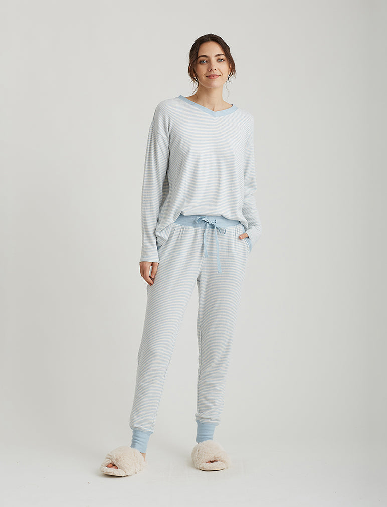 Lou Lou Jogger and Feather Soft Top PJ Set by Papinelle Online, THE ICONIC