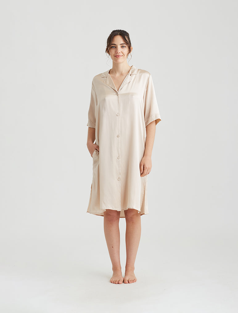 Audrey Silk Short Sleeve Nightshirt – Papinelle Sleepwear US
