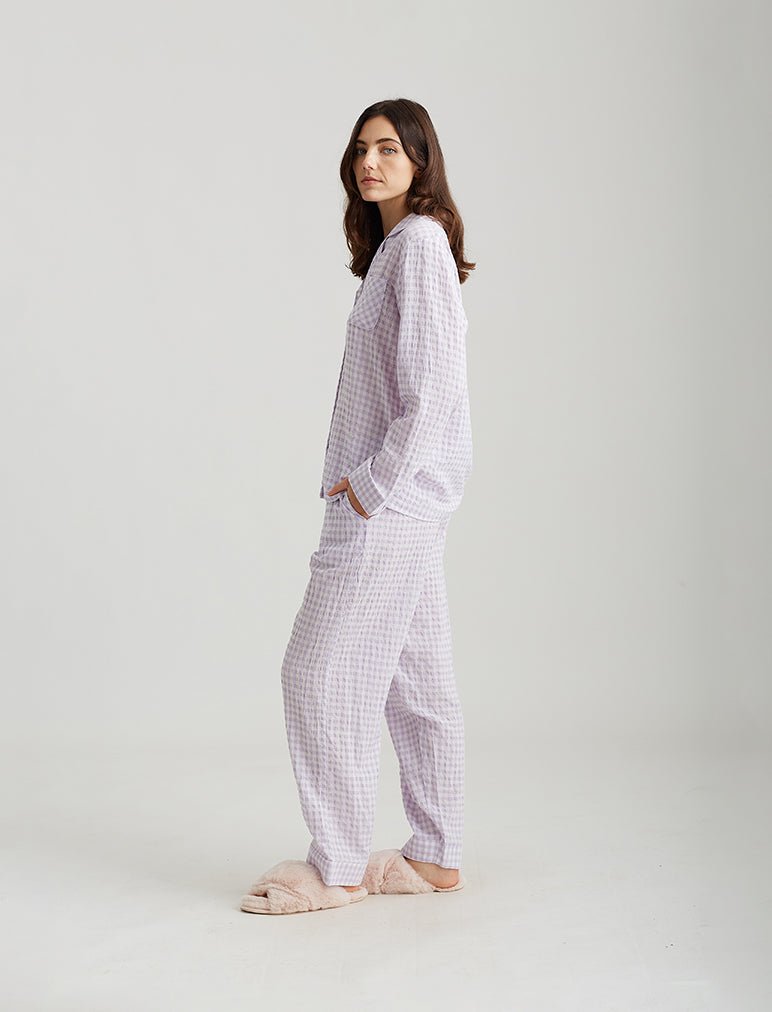 Seersucker Plaid Full Length PJ