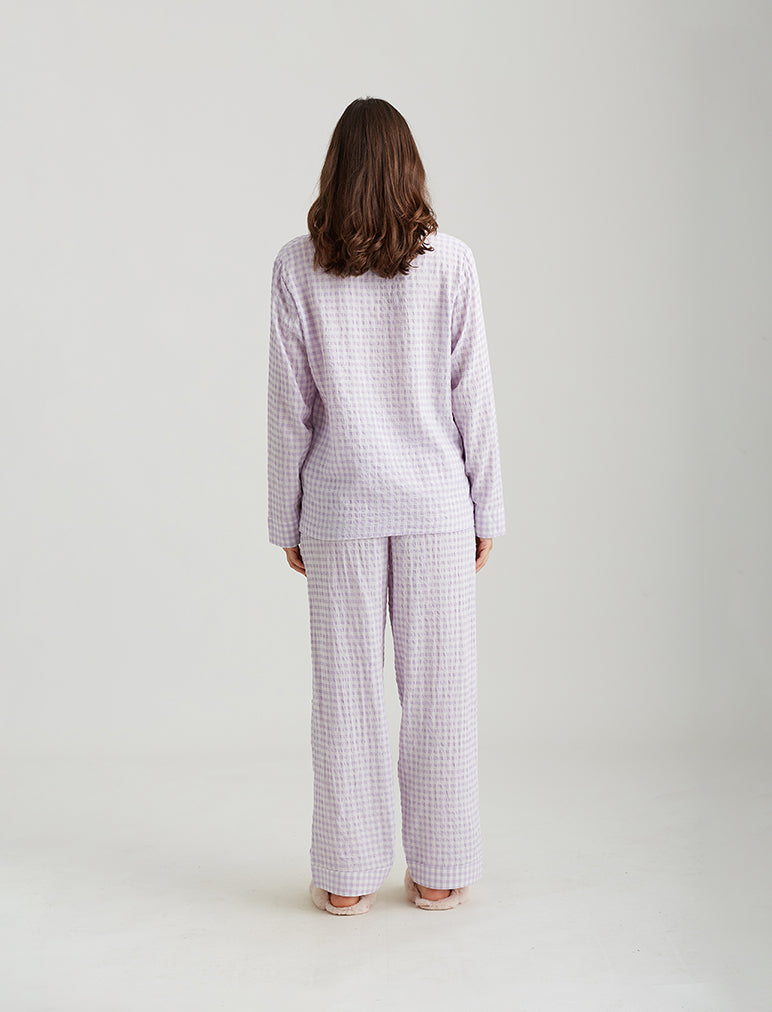 Seersucker Plaid Full Length PJ