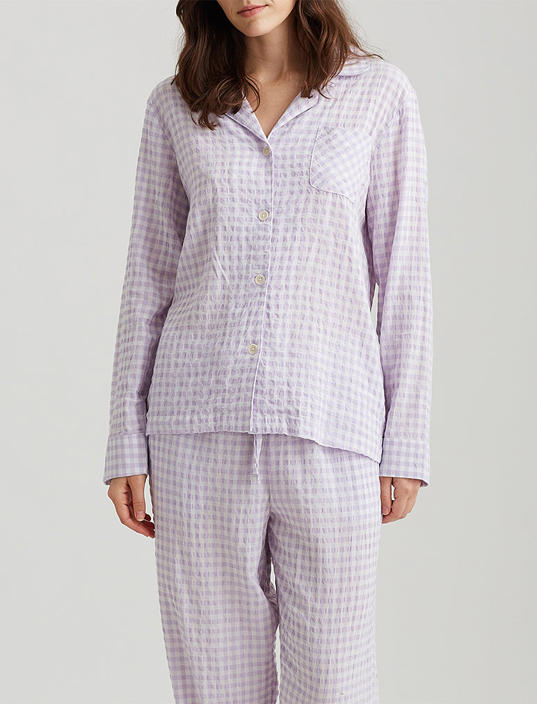 Seersucker Plaid Full Length PJ
