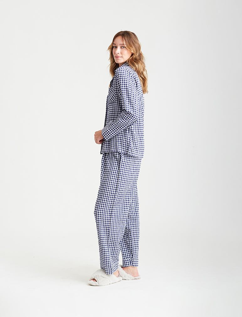 Seersucker Gingham Full Length PJs