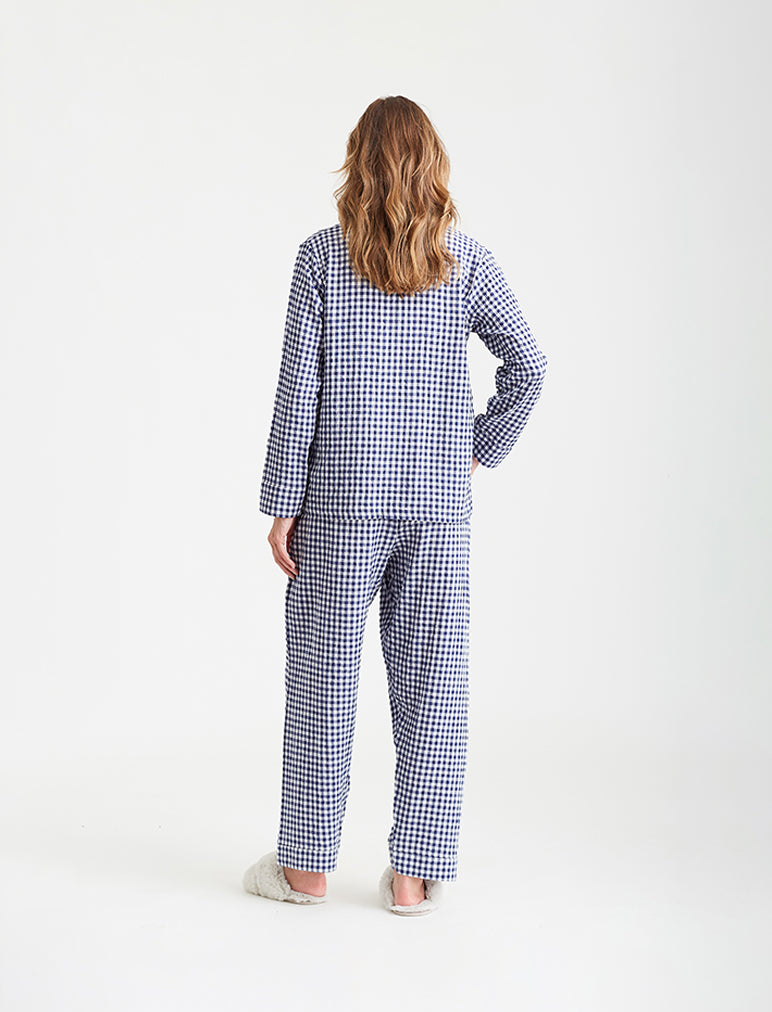 Seersucker Gingham Full Length PJs