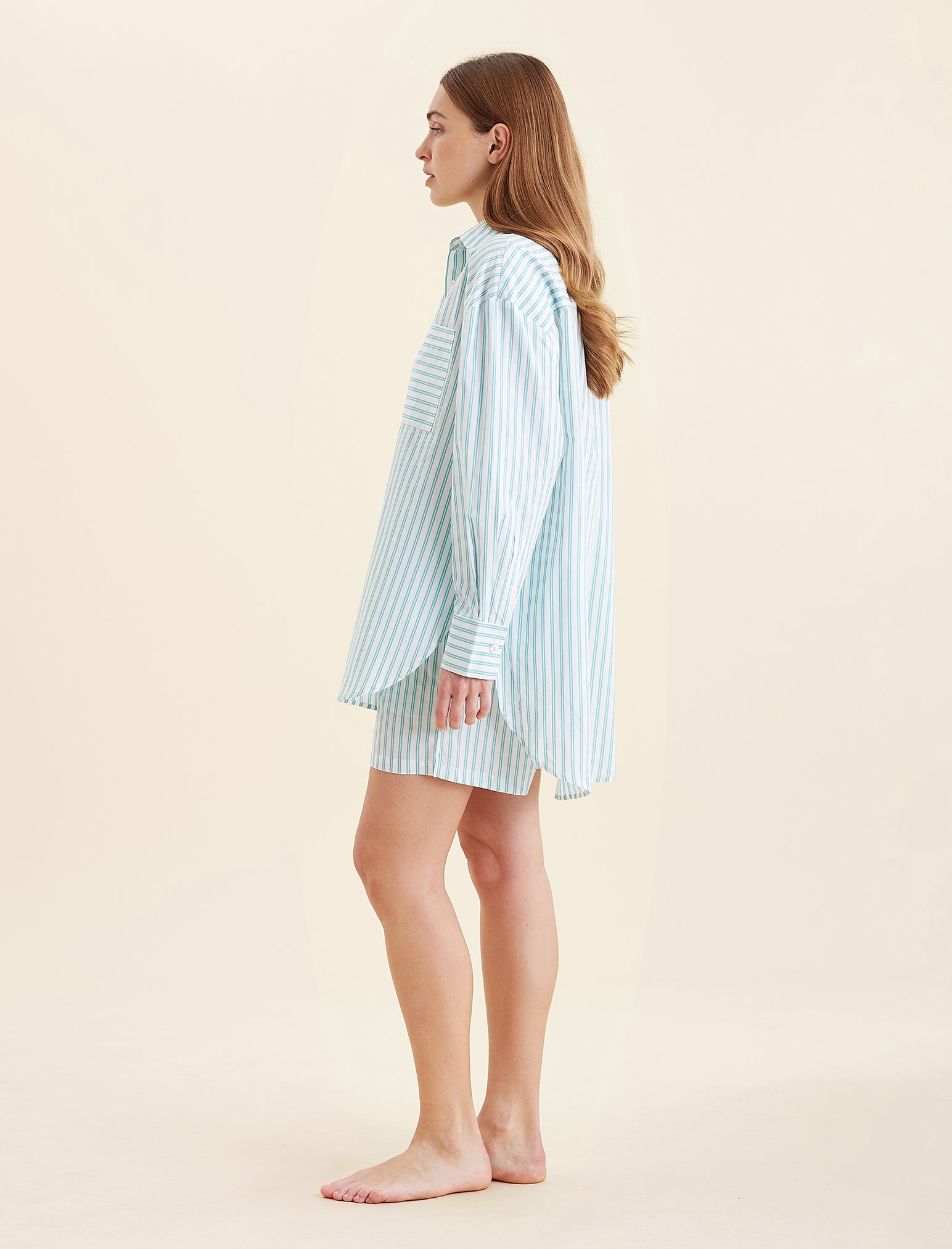 Double Stripe Shirting Boxer PJ Set