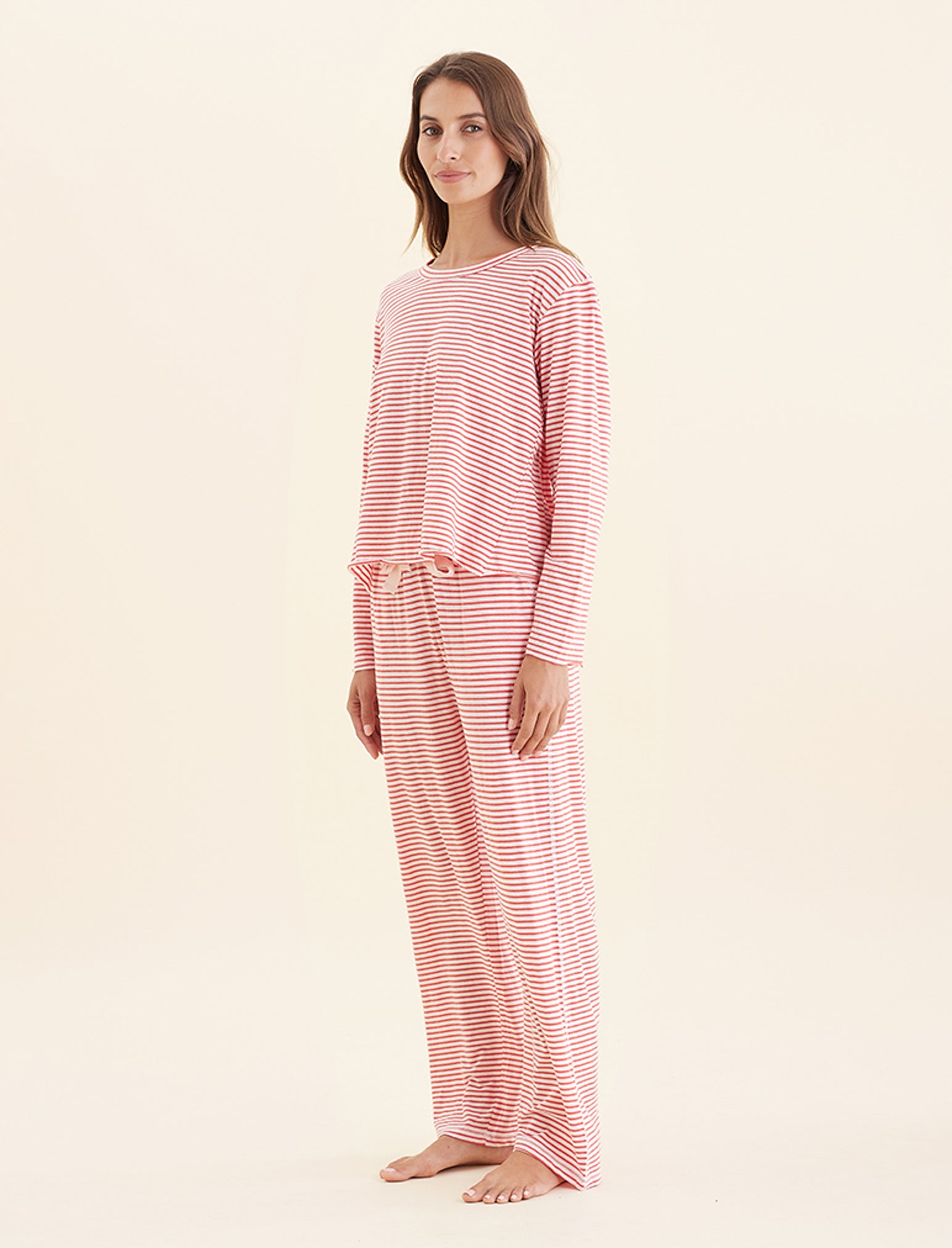 Jada Organic Cotton Boxy Long Sleeve Tee & Straight Leg Pant Set