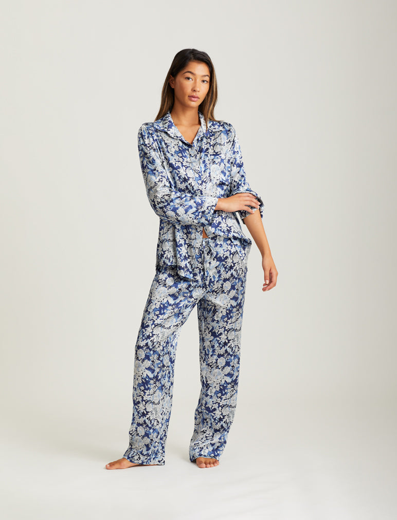 Silk Piped Pyjama Set