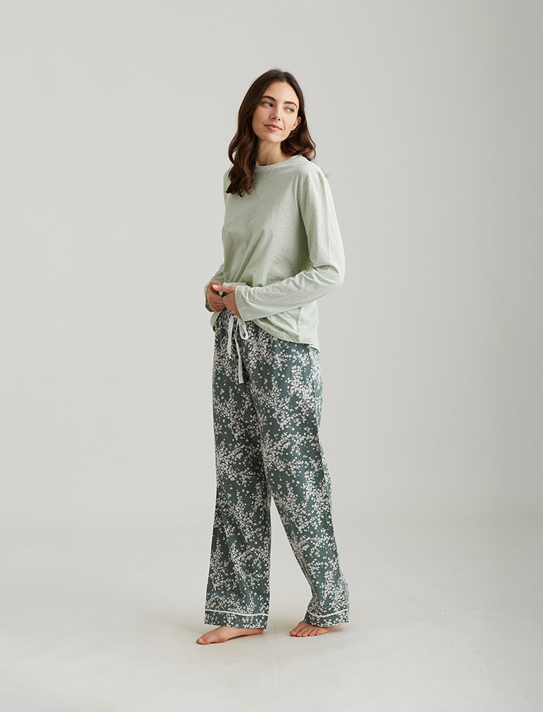 Cheri Blossom Organic Cotton Pant and Feather Soft LS Top