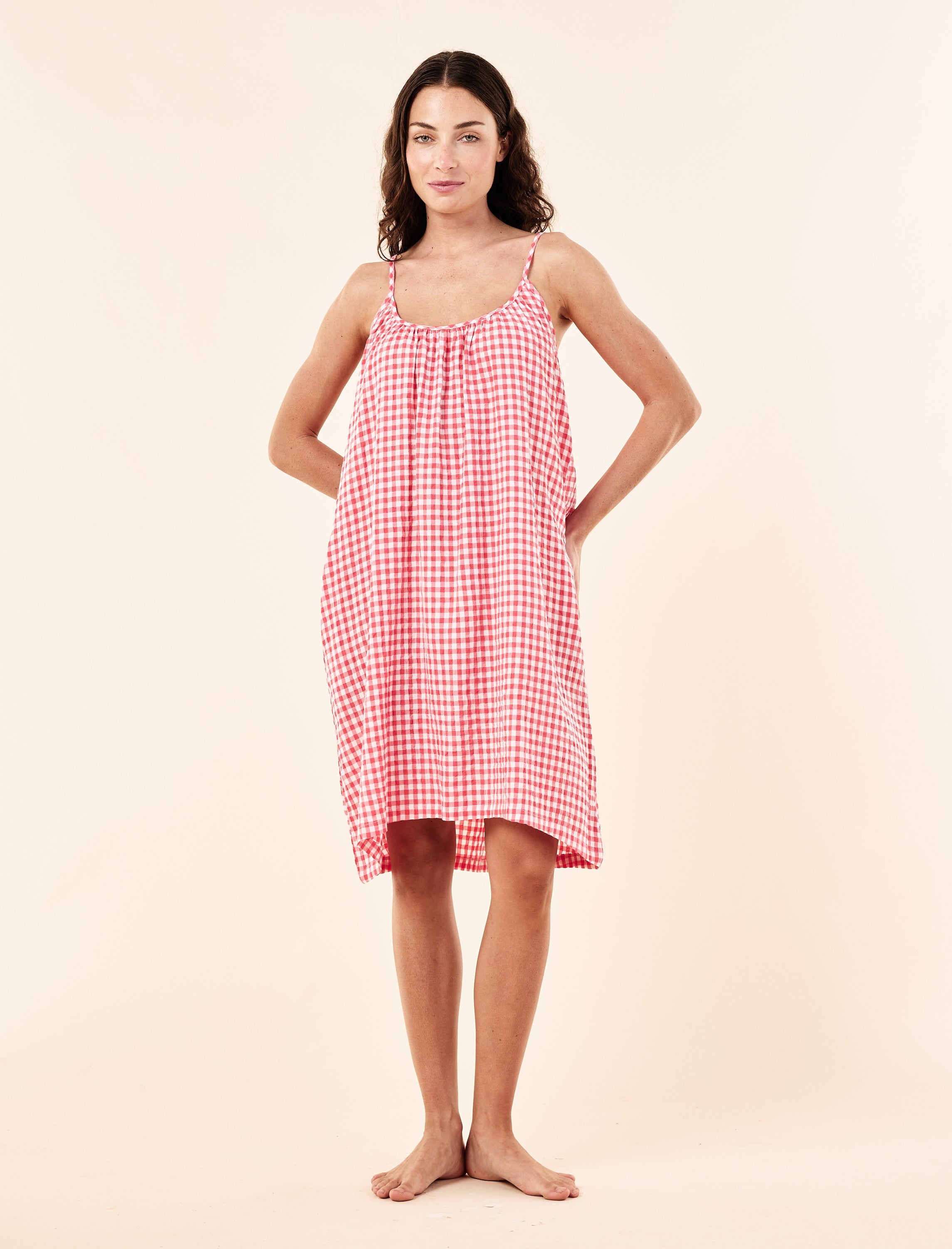 Seersucker Gingham Strappy Nightie