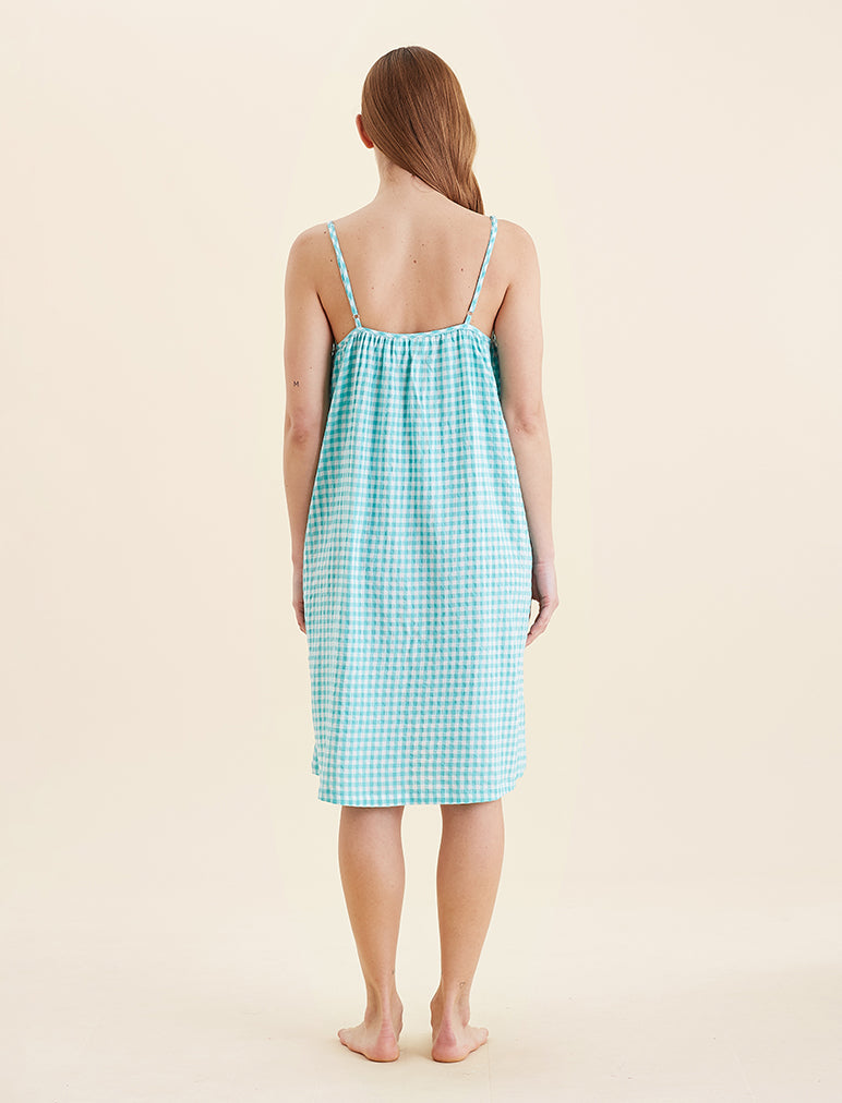 Seersucker Strappy Nightgown