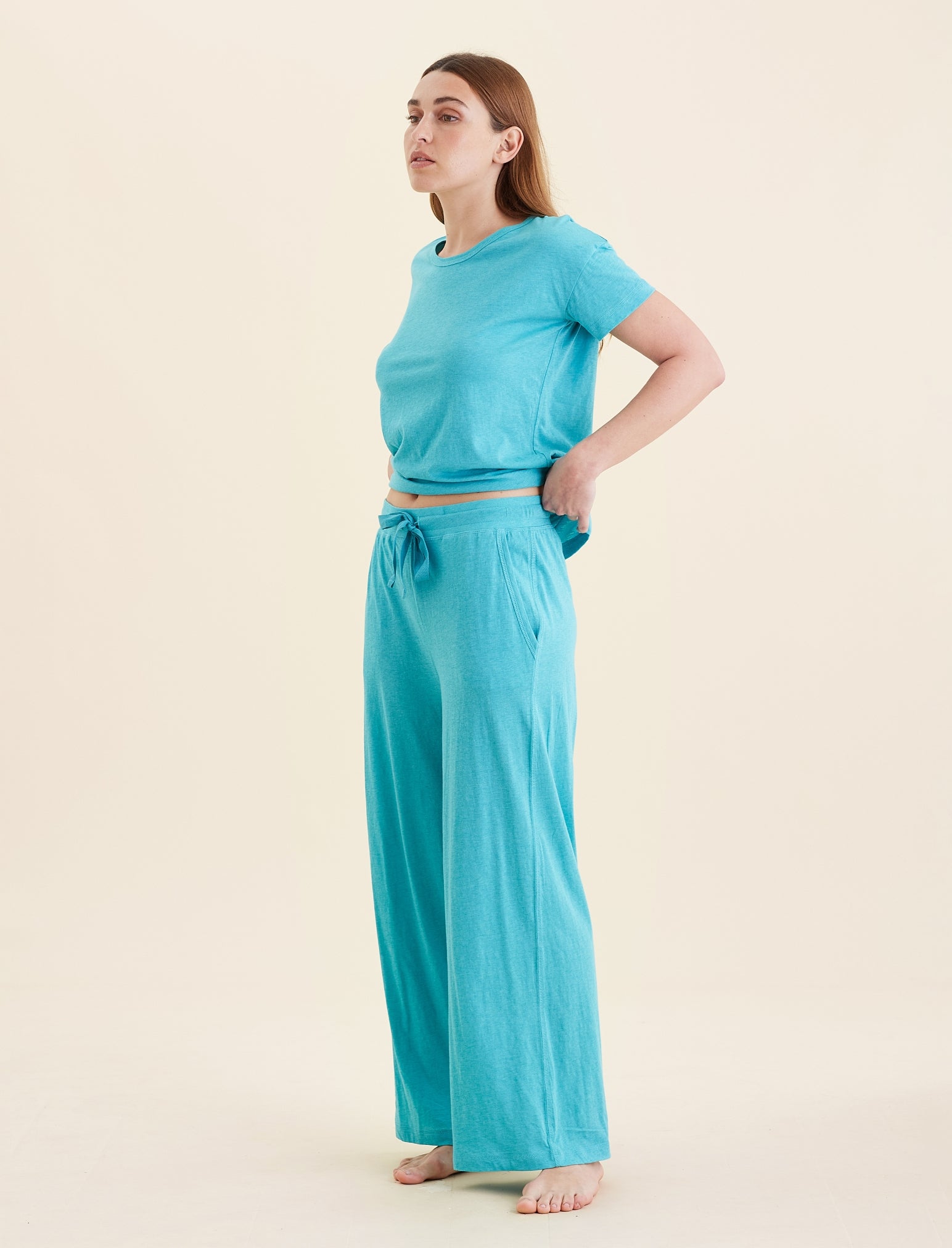 Jada Organic Cotton Knit Wide Leg Pant