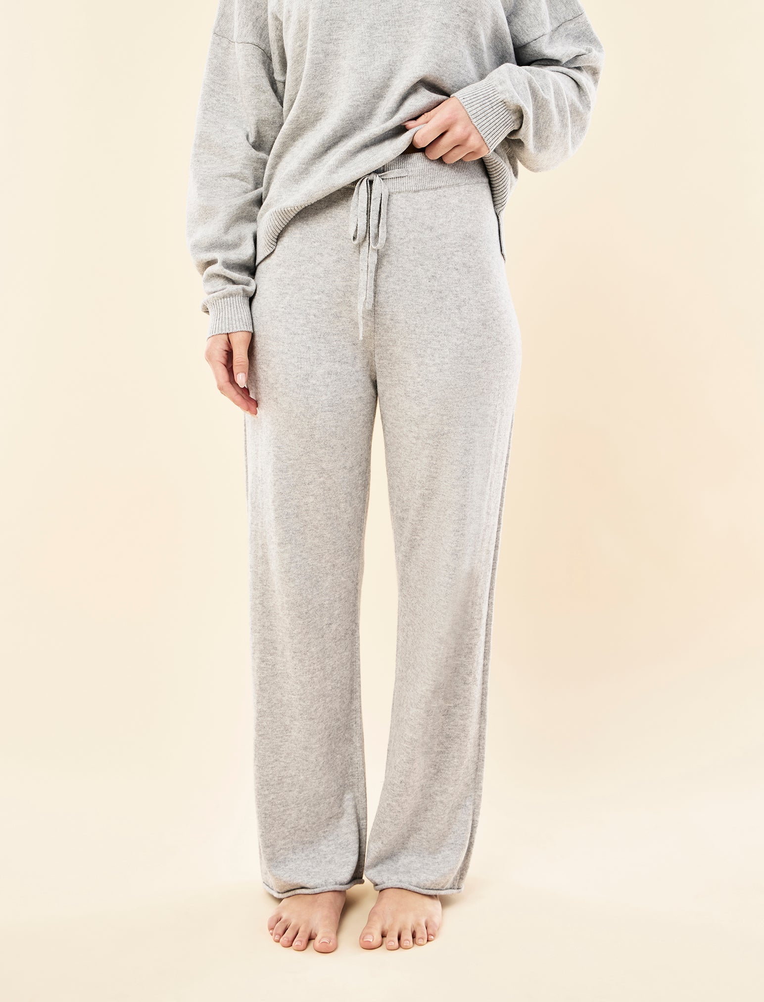 Cotton Cashmere Straight Leg Pant