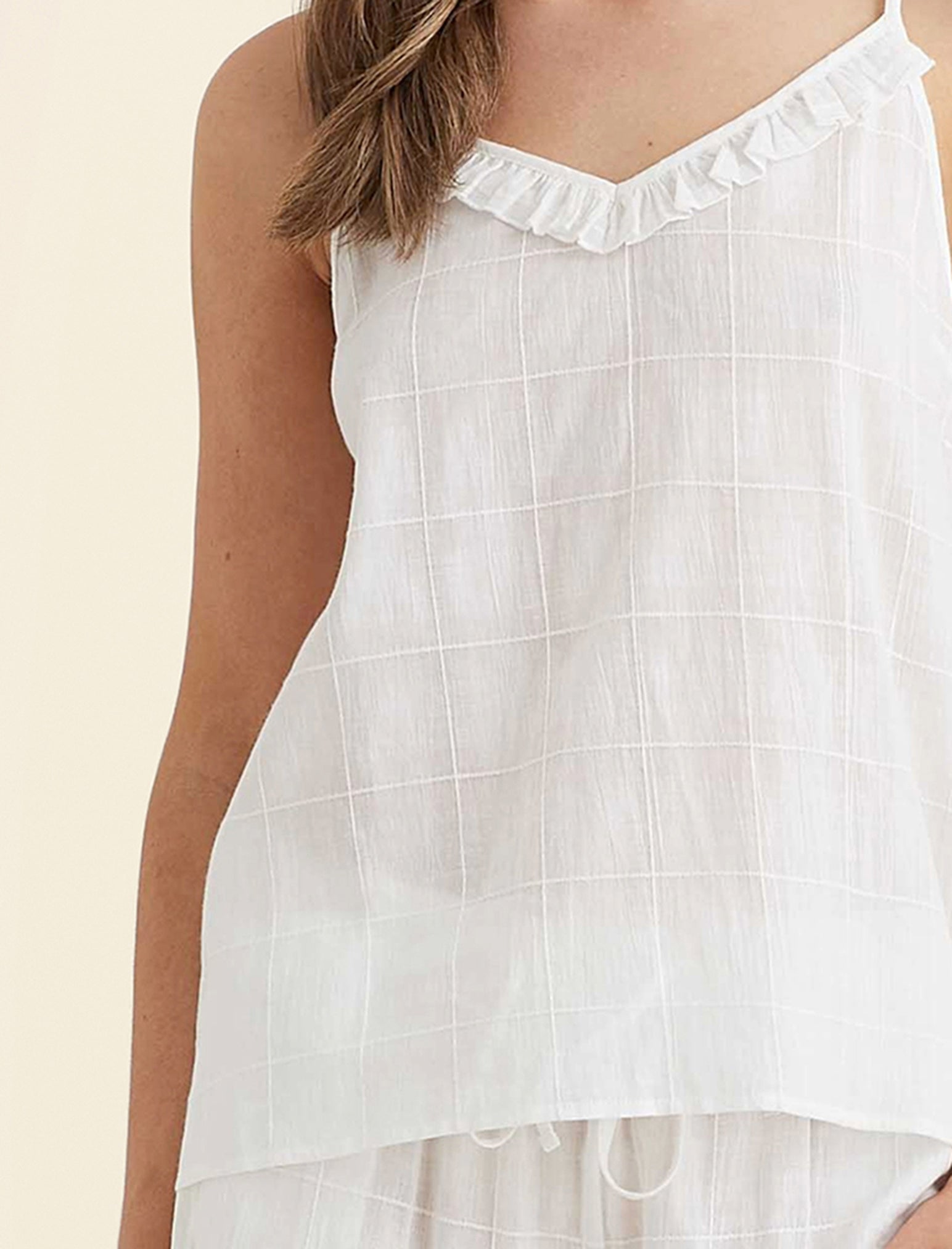 Ivy Organic Cotton Frill Cami Boxer PJ Set