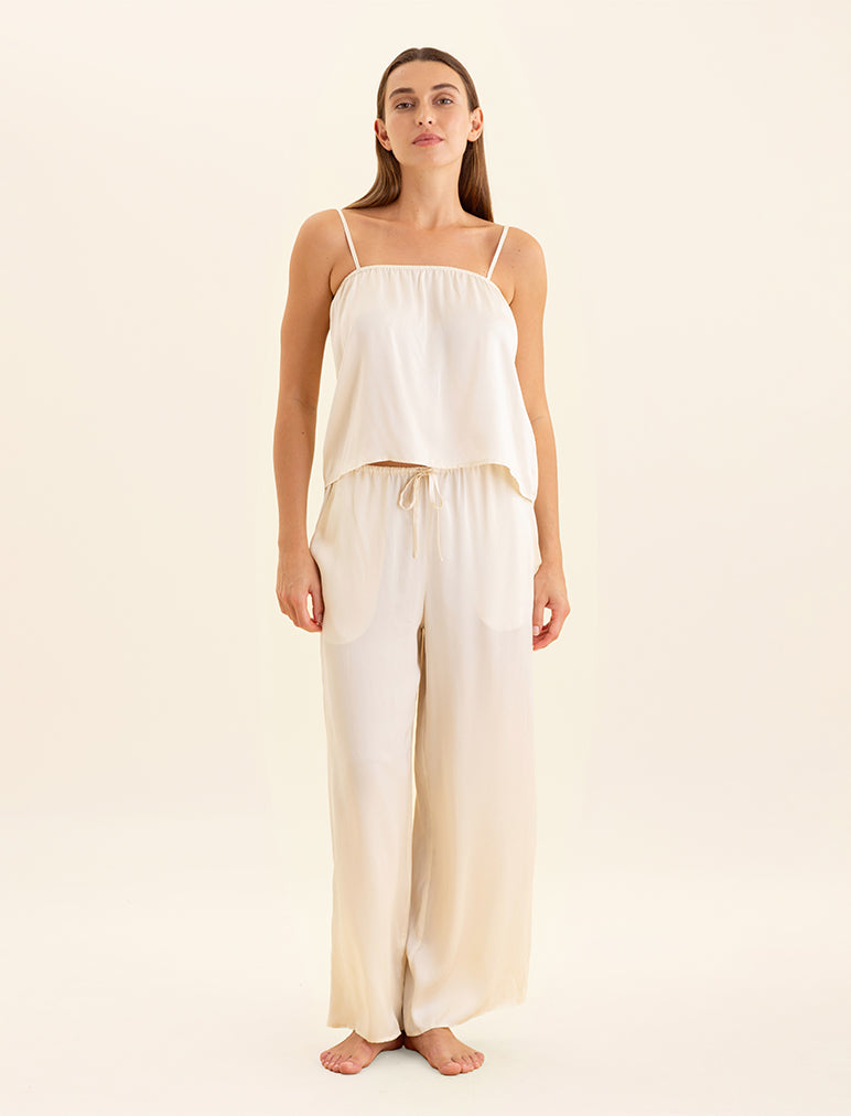 Bag pants - Aubergine silk