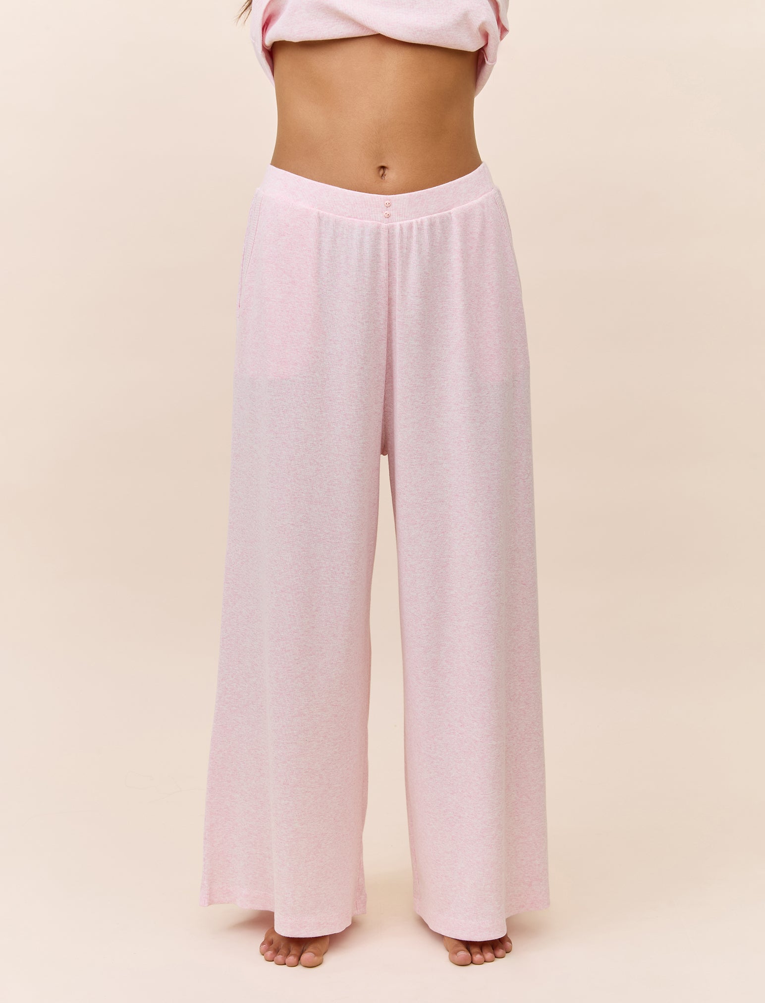 Soft Baby Rib Full Length Wide Leg Pant