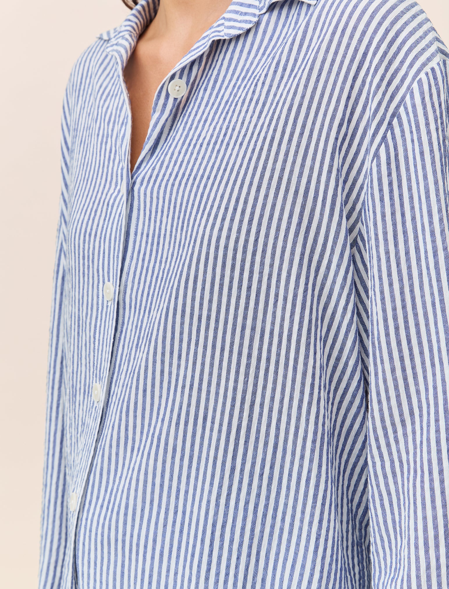 Sabine Seersucker Stripe Full Length PJ Set