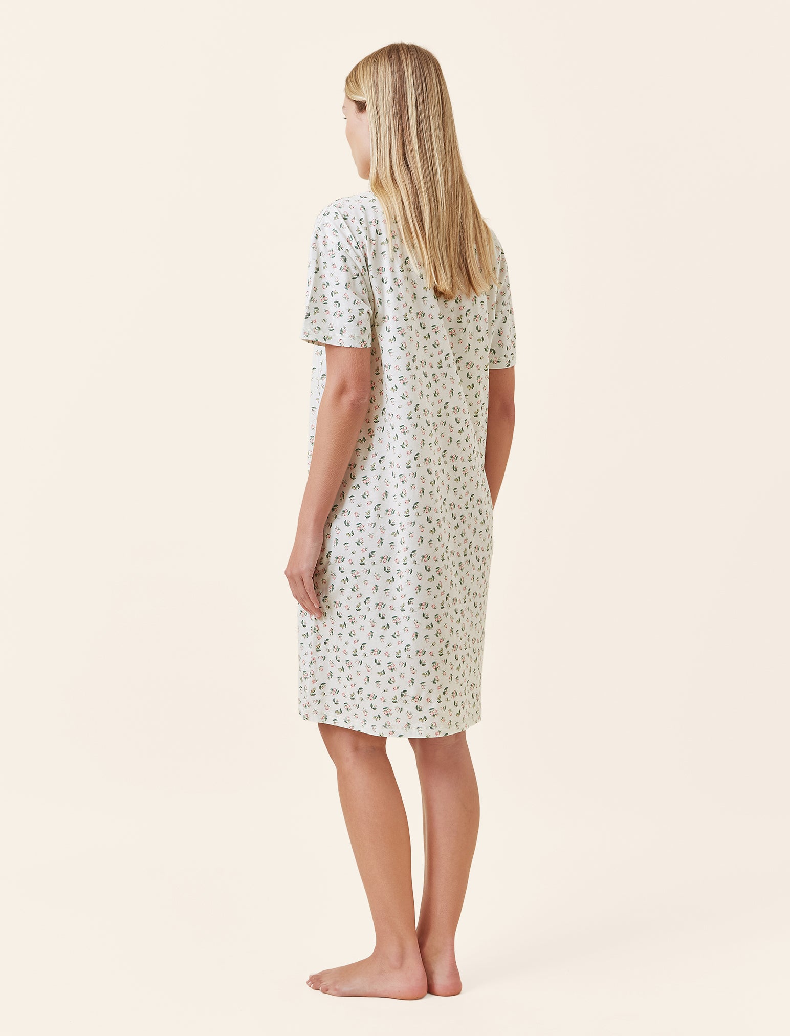 Rosebud Organic Cotton Knit Midi Nightgown