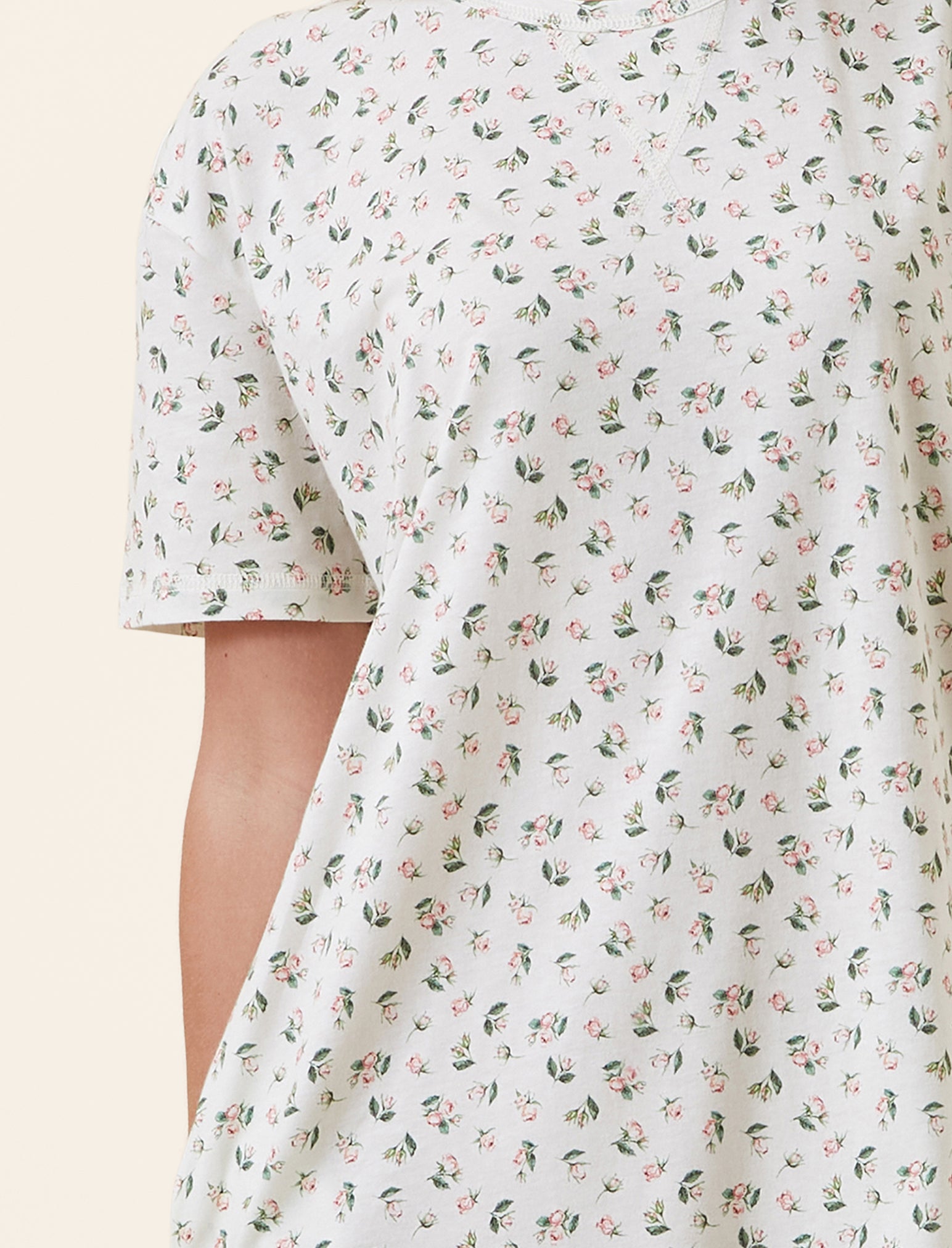 Rosebud Organic Cotton Knit Midi Nightgown