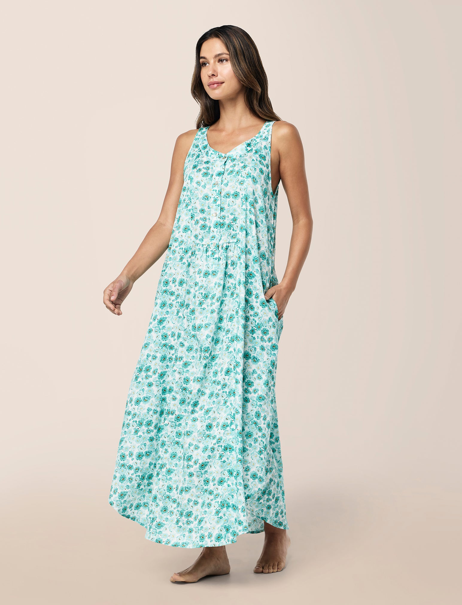 Florence Panel Front Maxi Nightgown