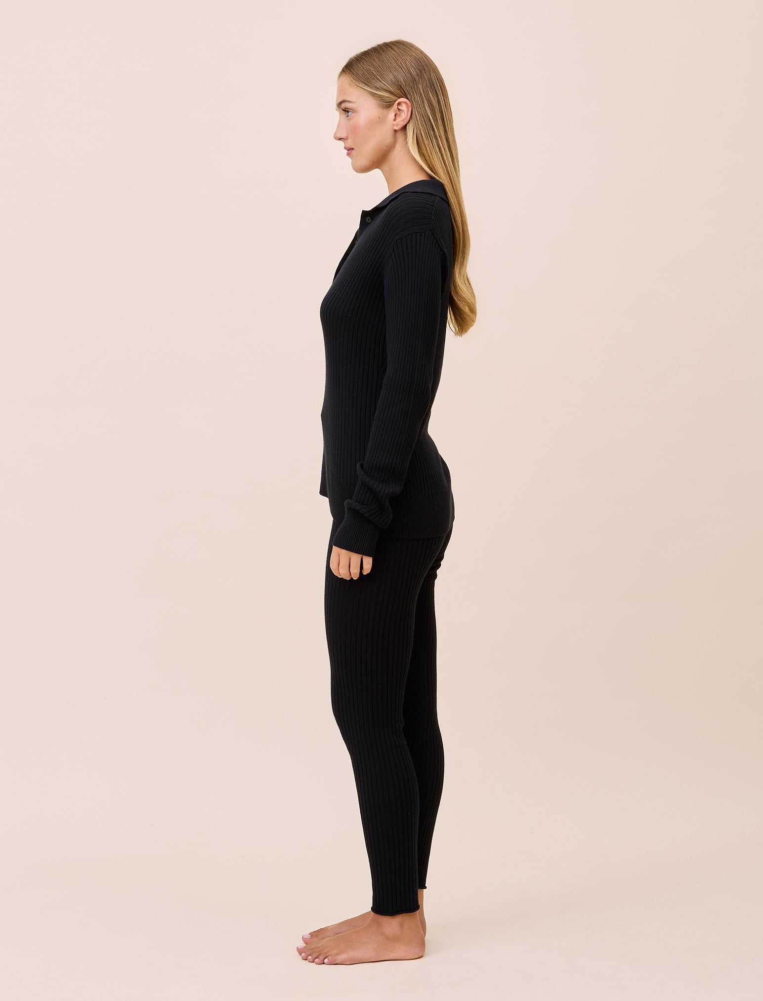 Colette Cosy Cotton Silk Rib Long Sleeve Top & Legging