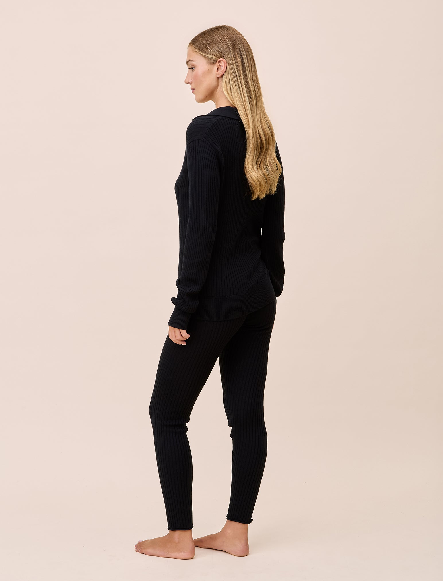 Colette Cosy Cotton Silk Rib Long Sleeve Top & Legging