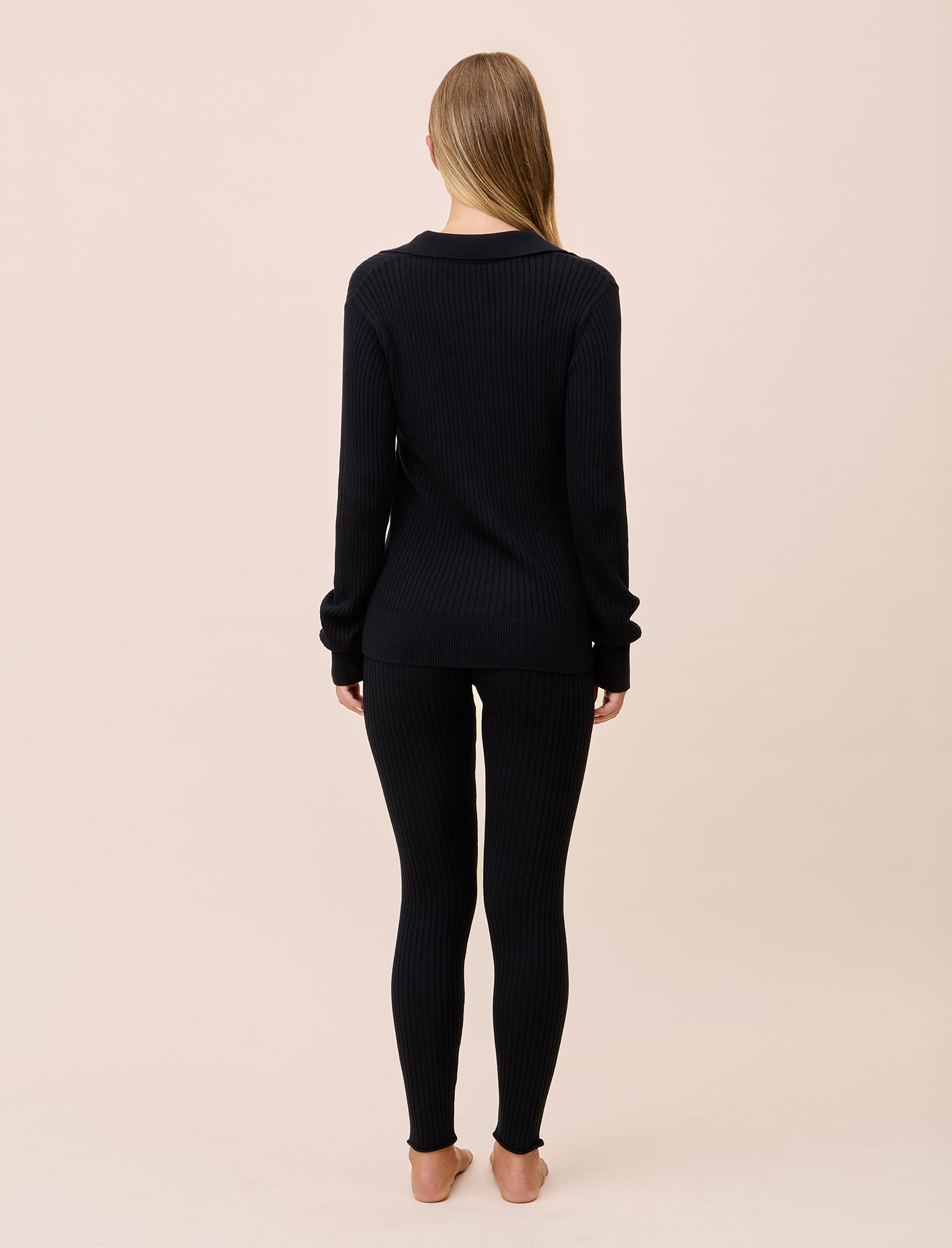 Colette Cosy Cotton Silk Rib Long Sleeve Top & Legging