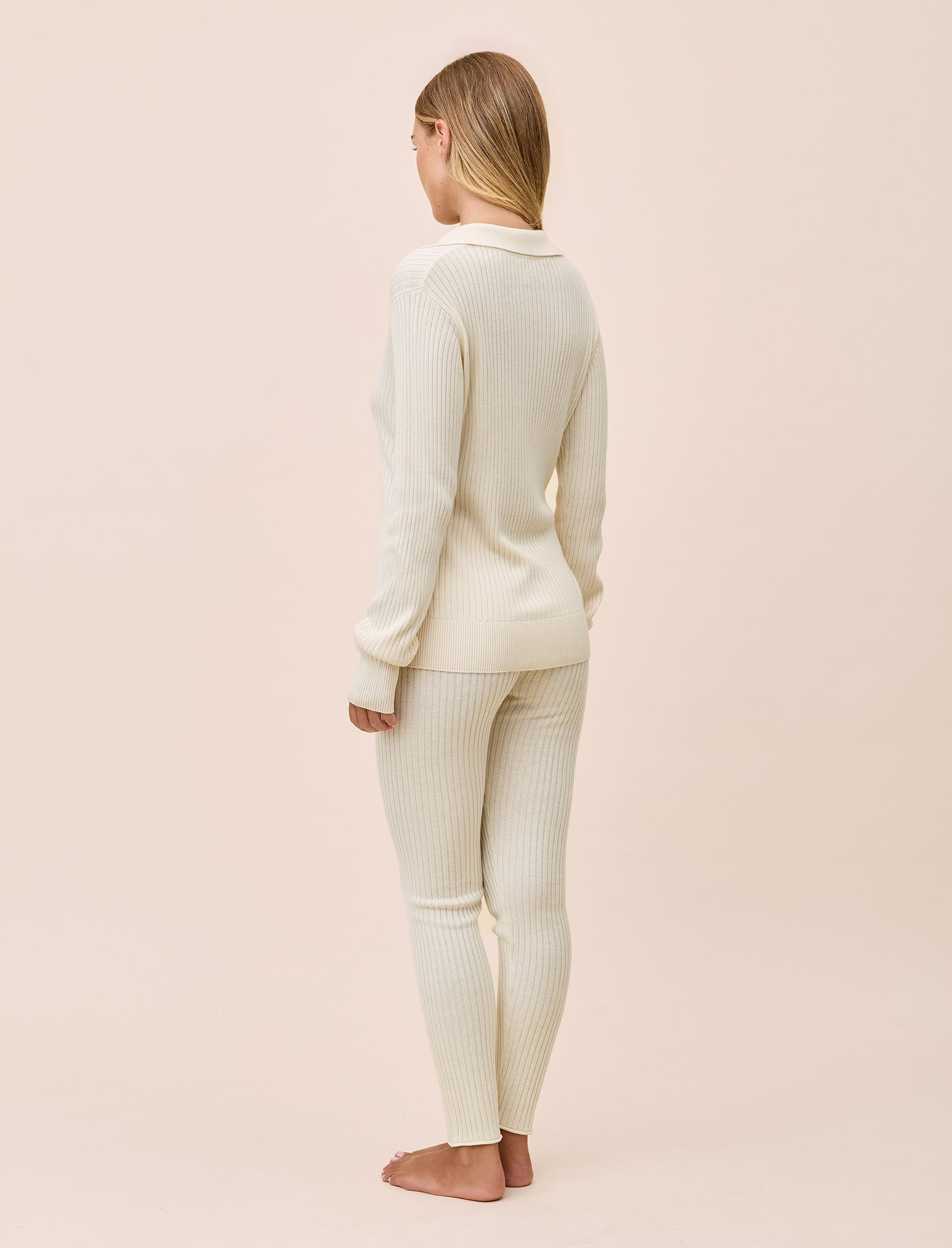 Colette Cosy Cotton Silk Rib Long Sleeve Top & Legging Set