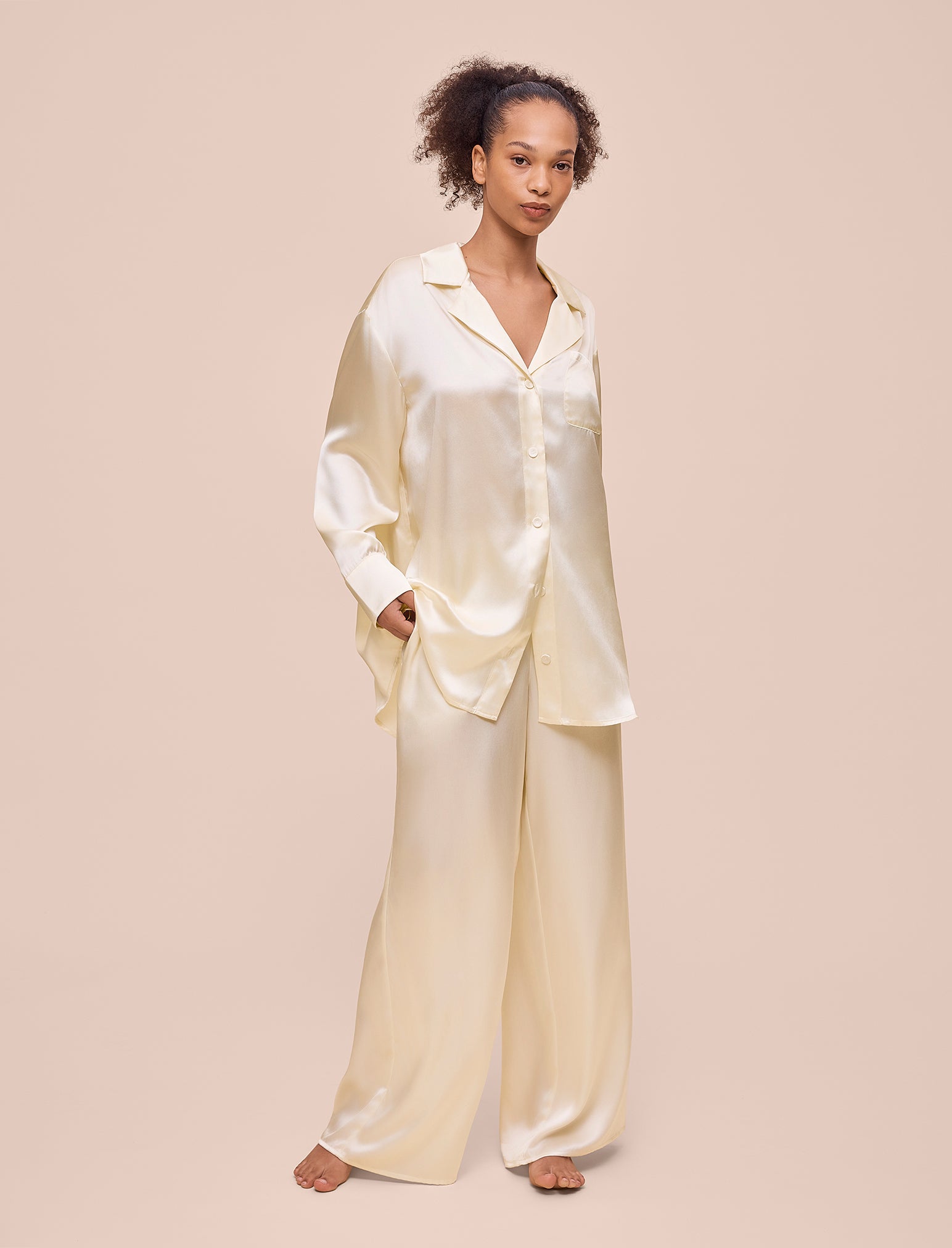 Audrey Mulberry Silk Boyfriend Shirt