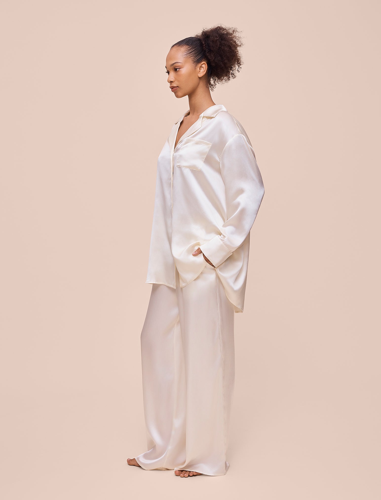 Audrey Mulberry Silk Wide Leg Pant