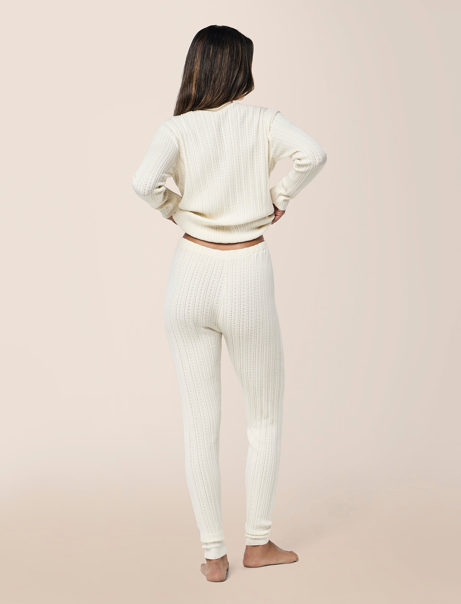 Olivia Cable Pointelle Full Length PJ Set