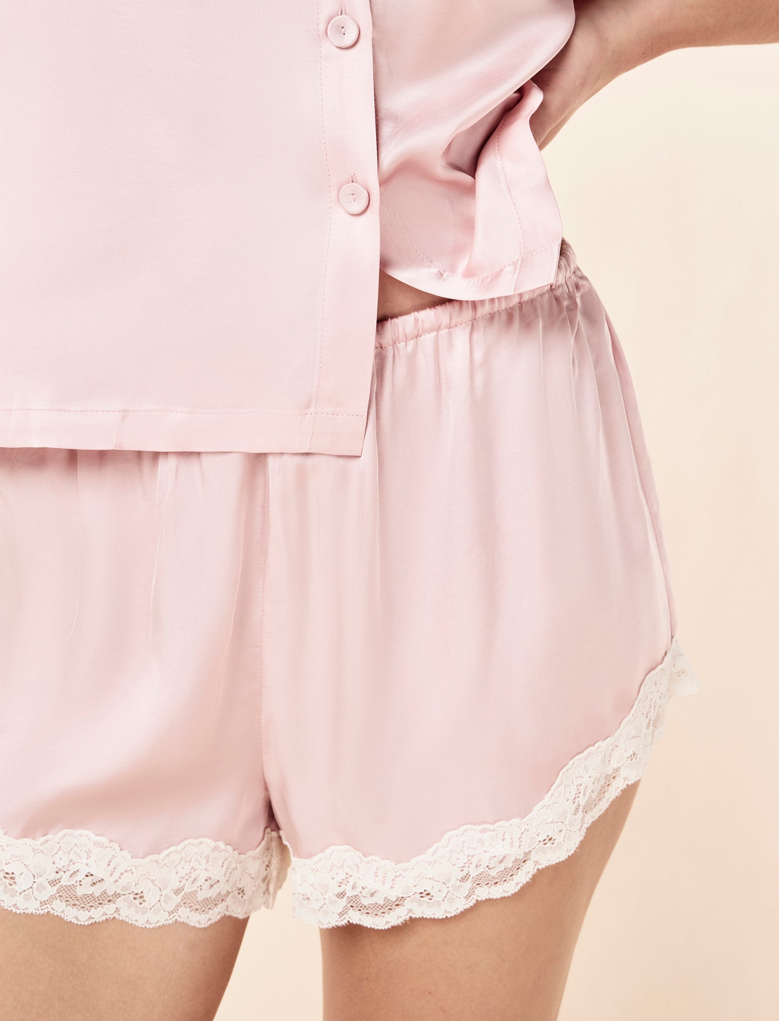 Annabelle Satin Lace Boxer PJ Set