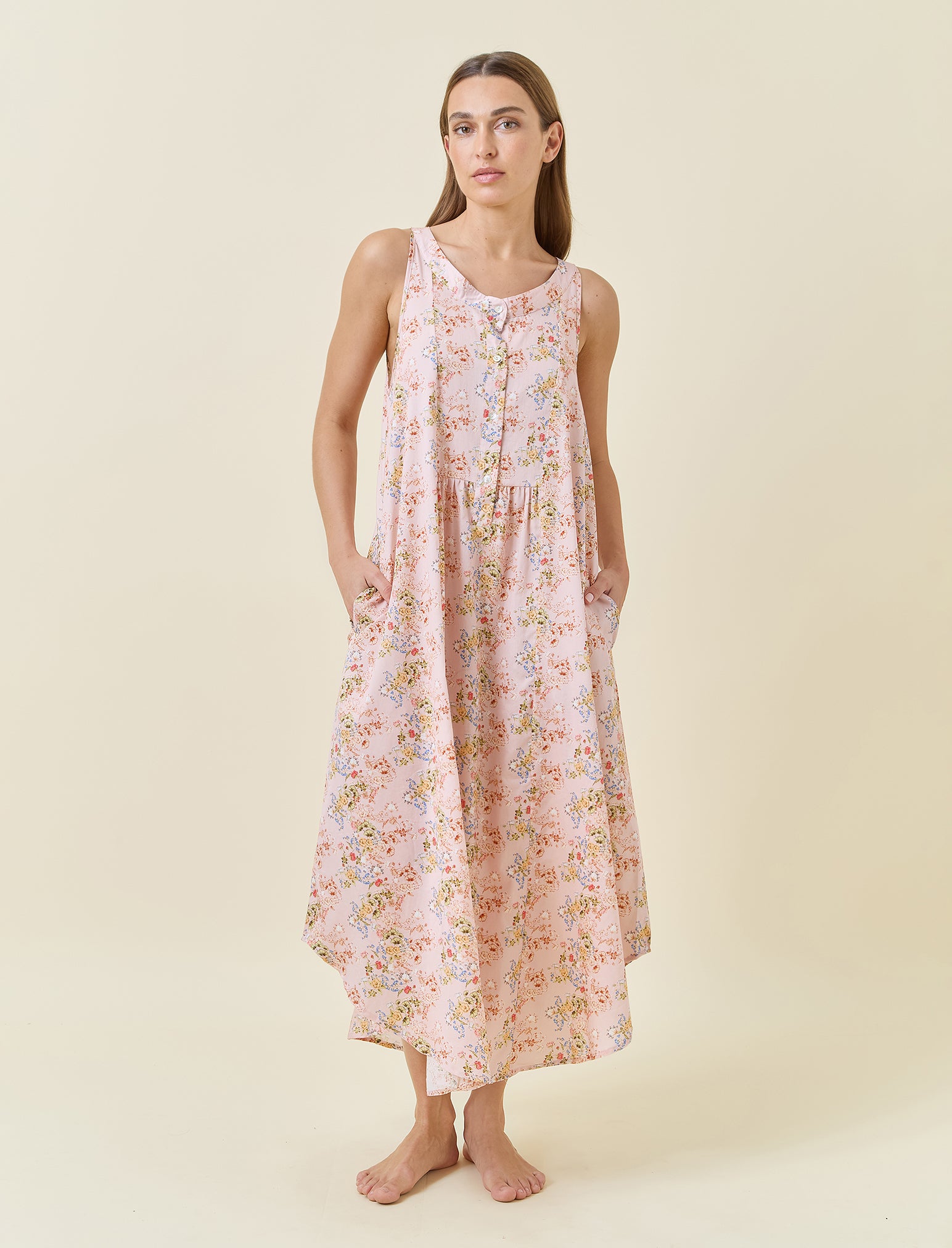 Molly Panel Front Maxi Nightgown