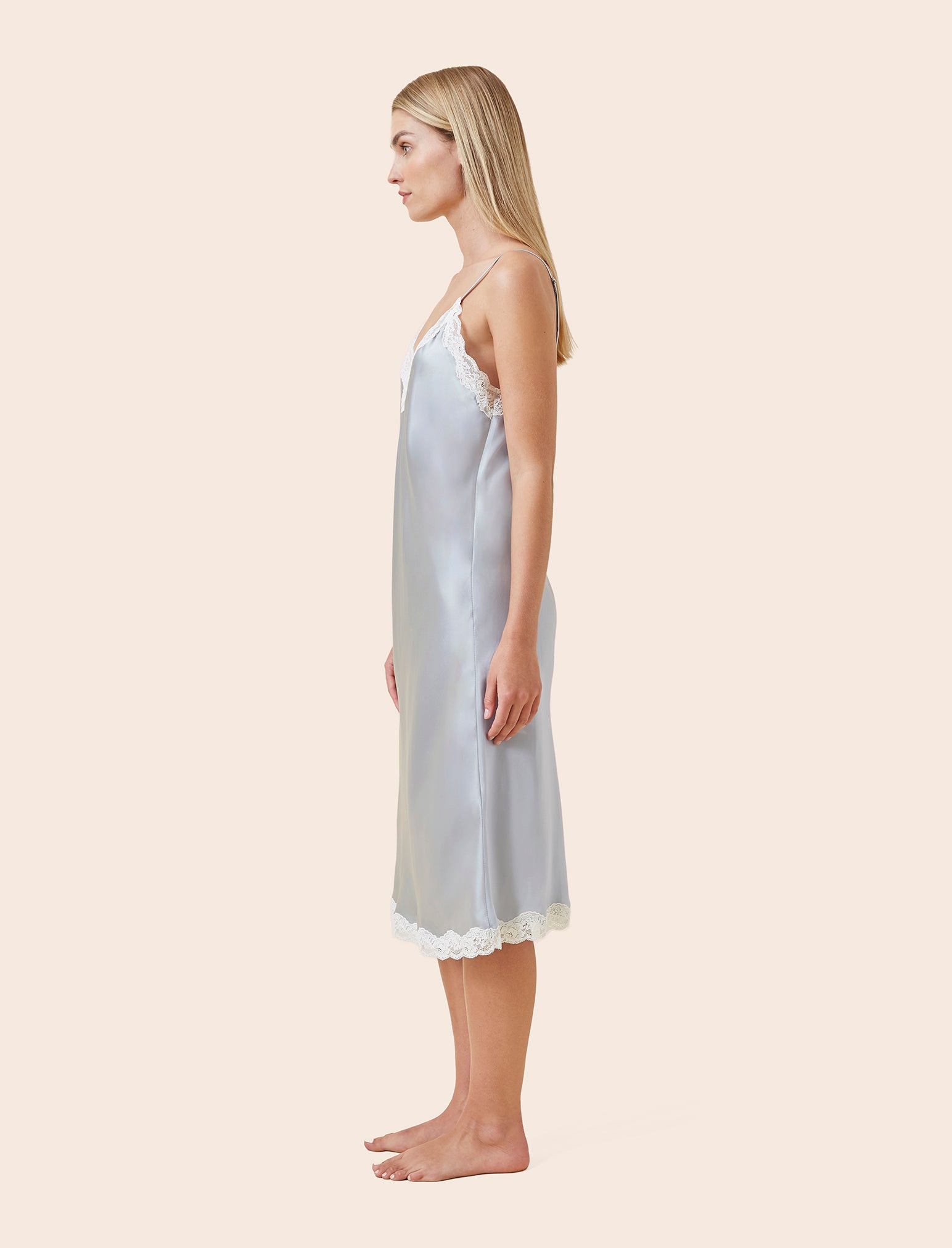 Annabelle Satin Lace Slip Nightgown
