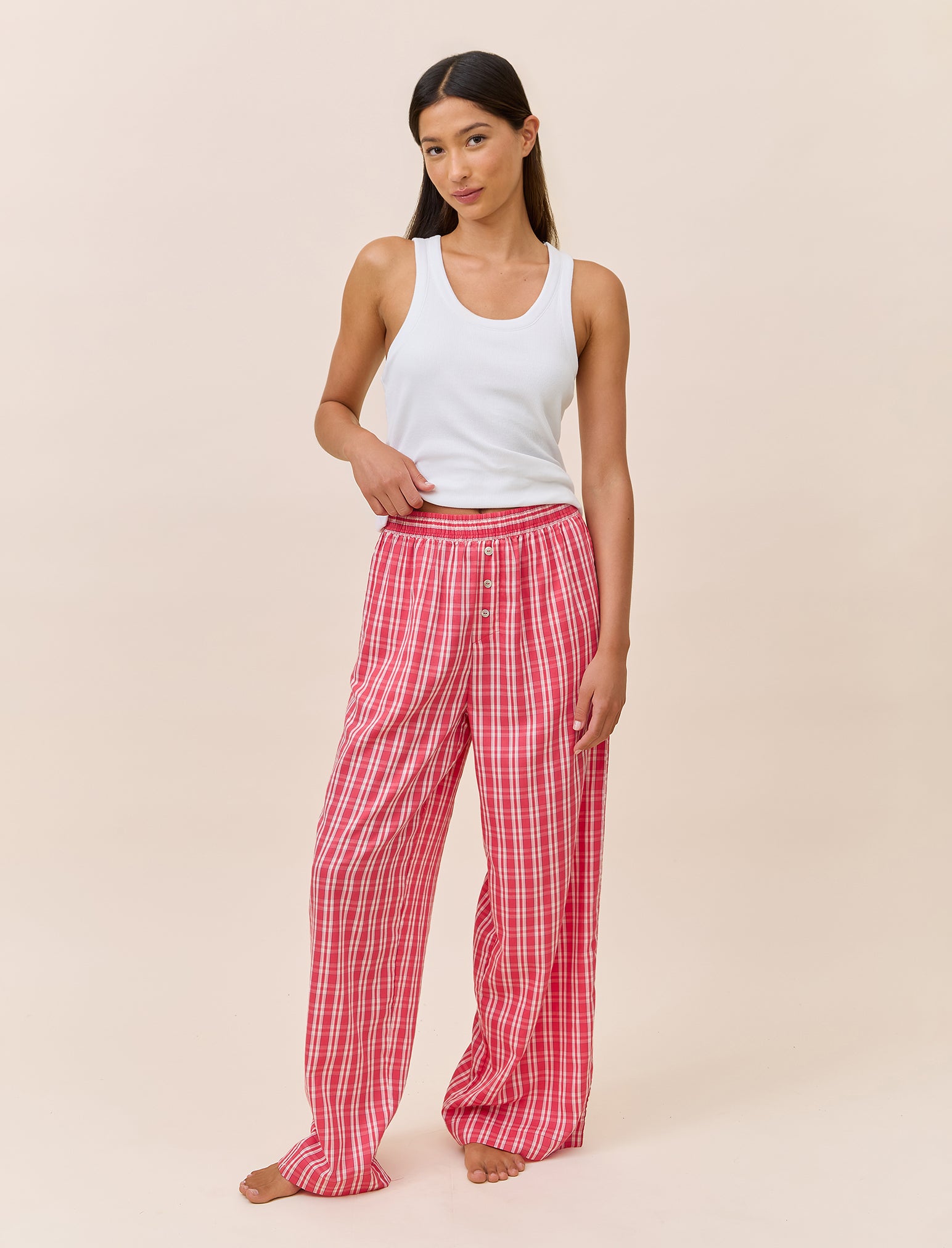 Holiday Plaid Full Length Pant