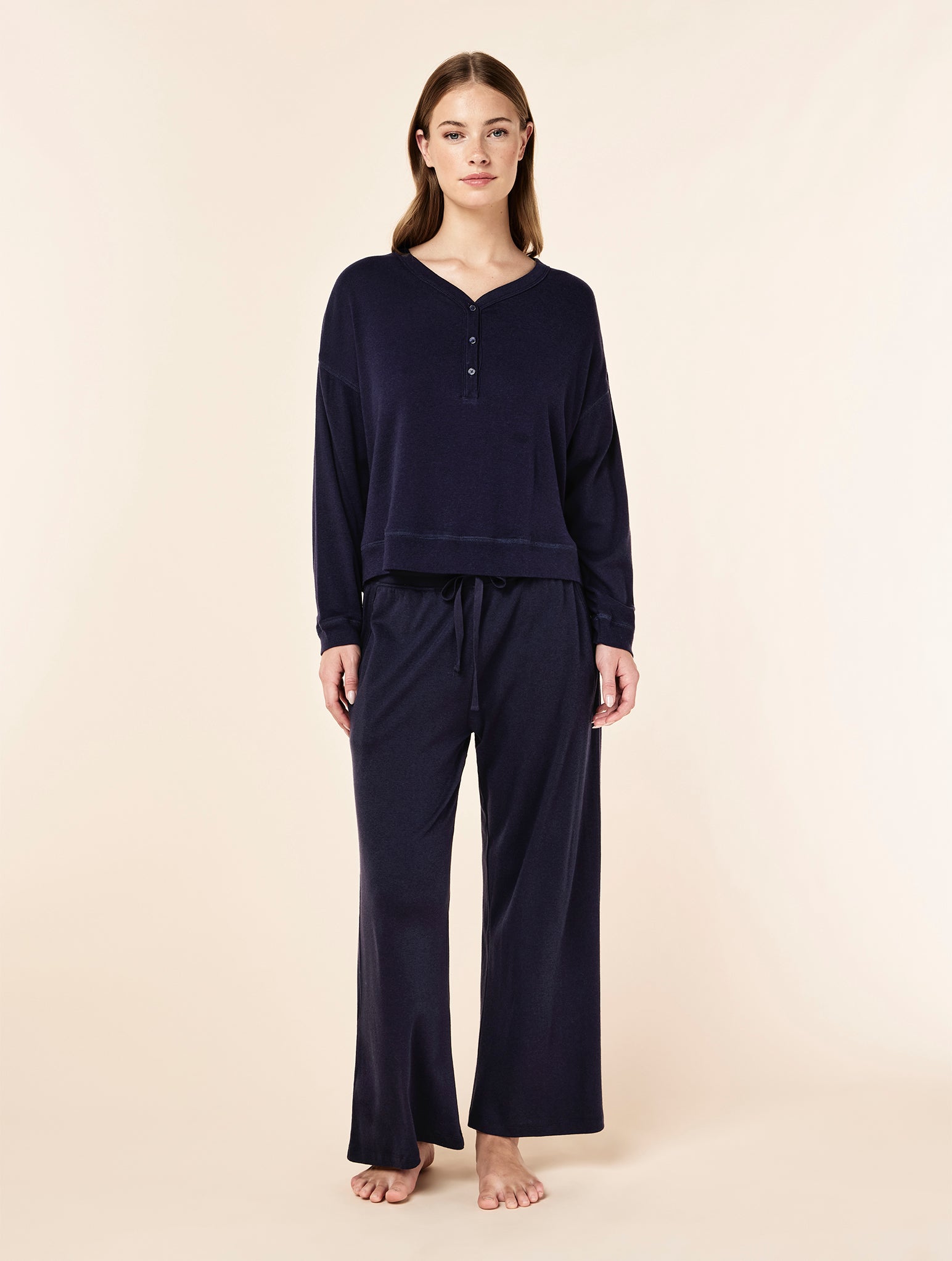 Pia Boxy Long Sleeve Top & Wide Leg Pant Set