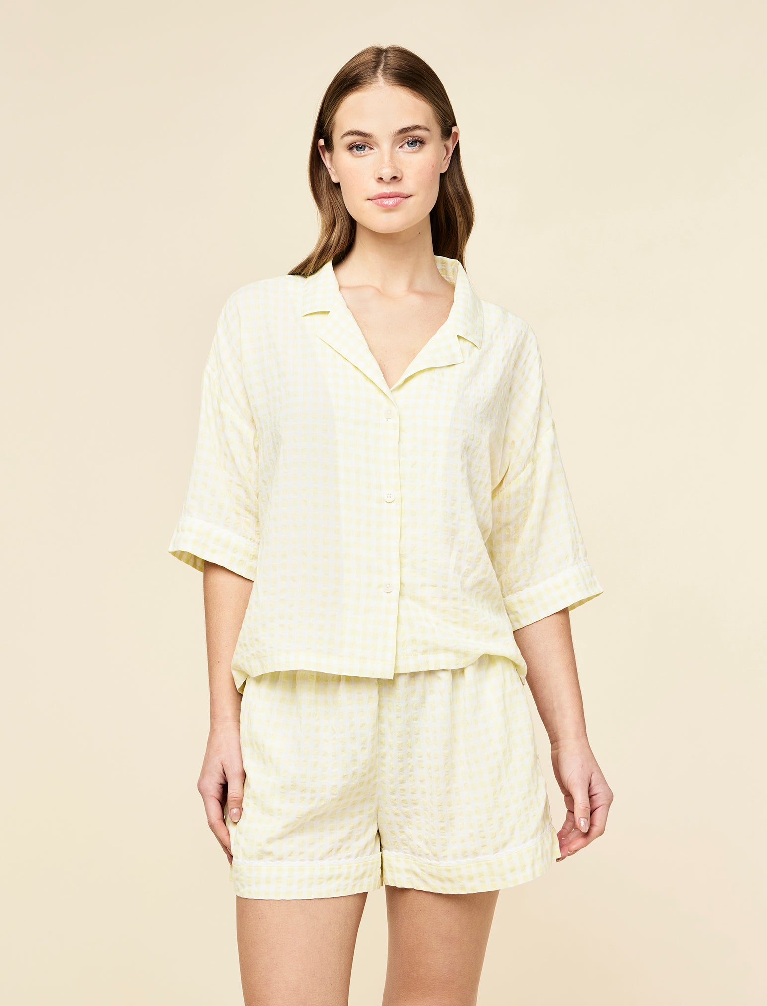 Seersucker Gingham Boxer PJ Set