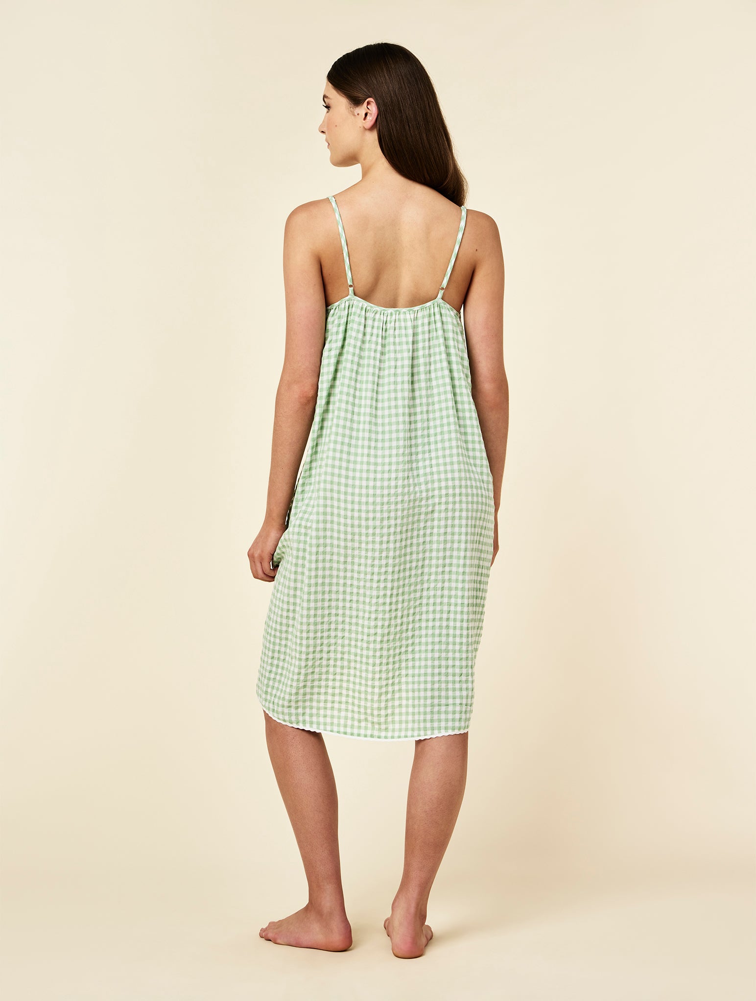 Seersucker Gingham Strappy Nightie