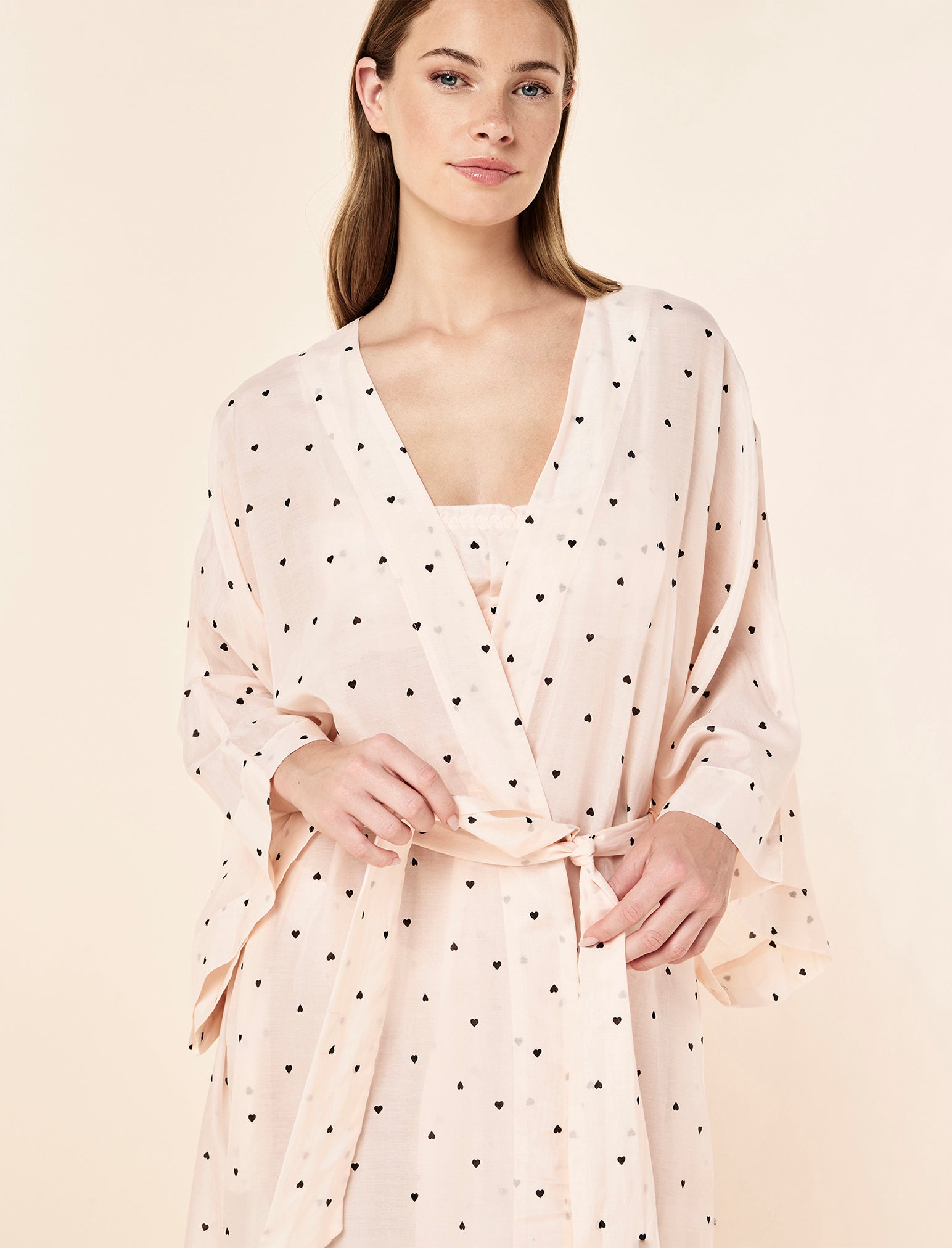 Hearts Maxi Kimono Robe