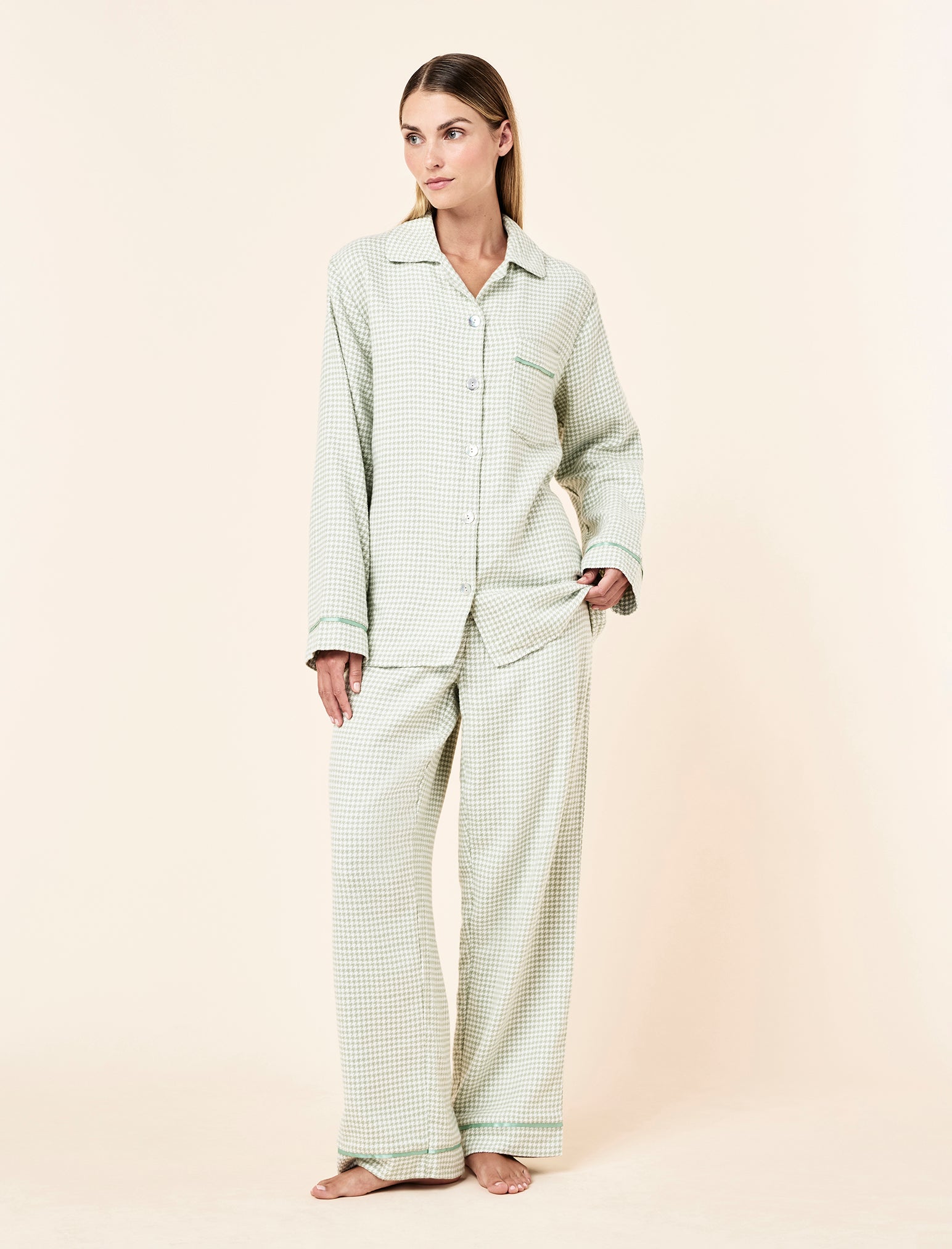 Houndstooth Cosy Full Length PJ Set